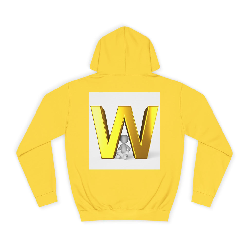 Gold 3D Letter W Hoodie | Monogram Initial Sweatshirt