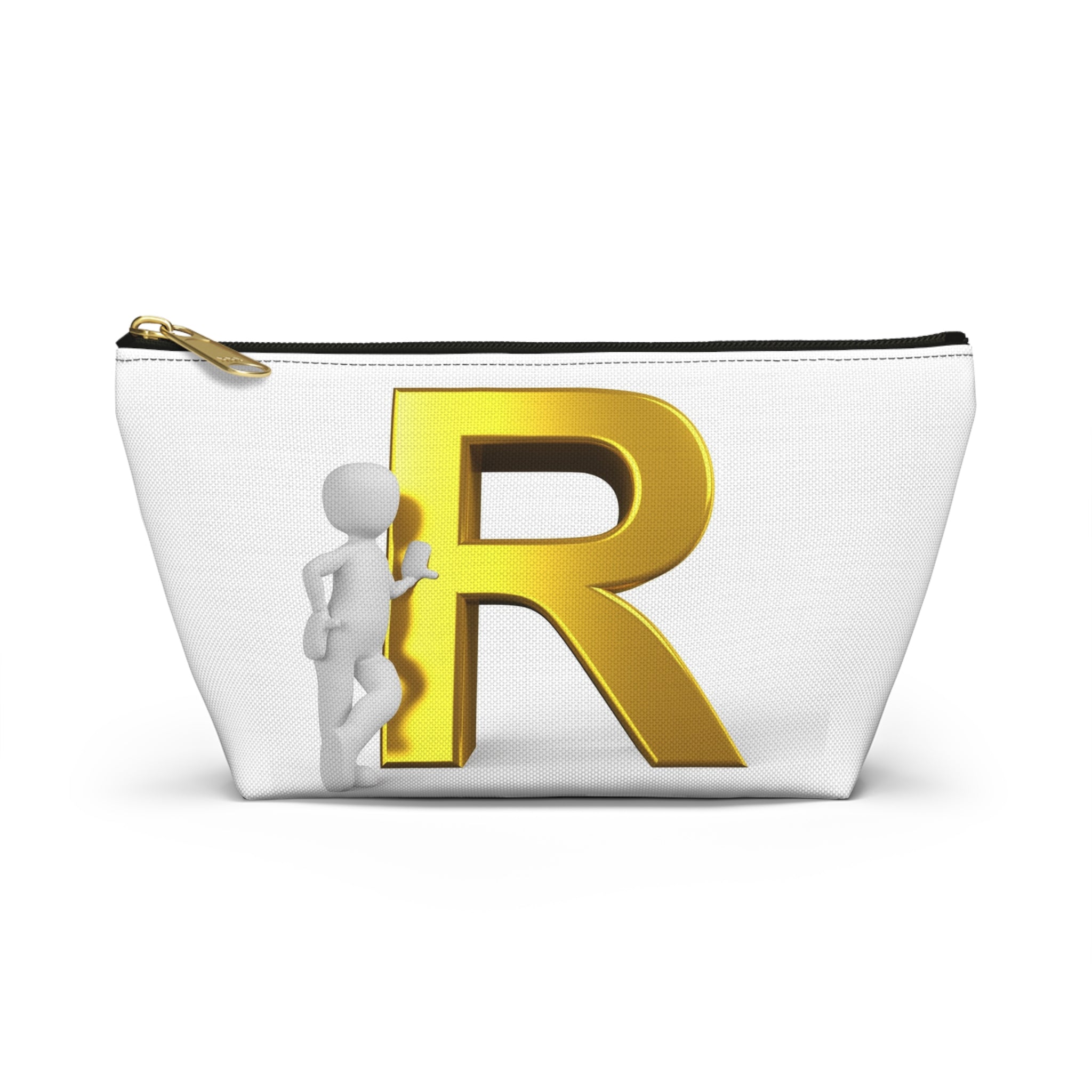 Gold Letter R Initial Accessory Pouch