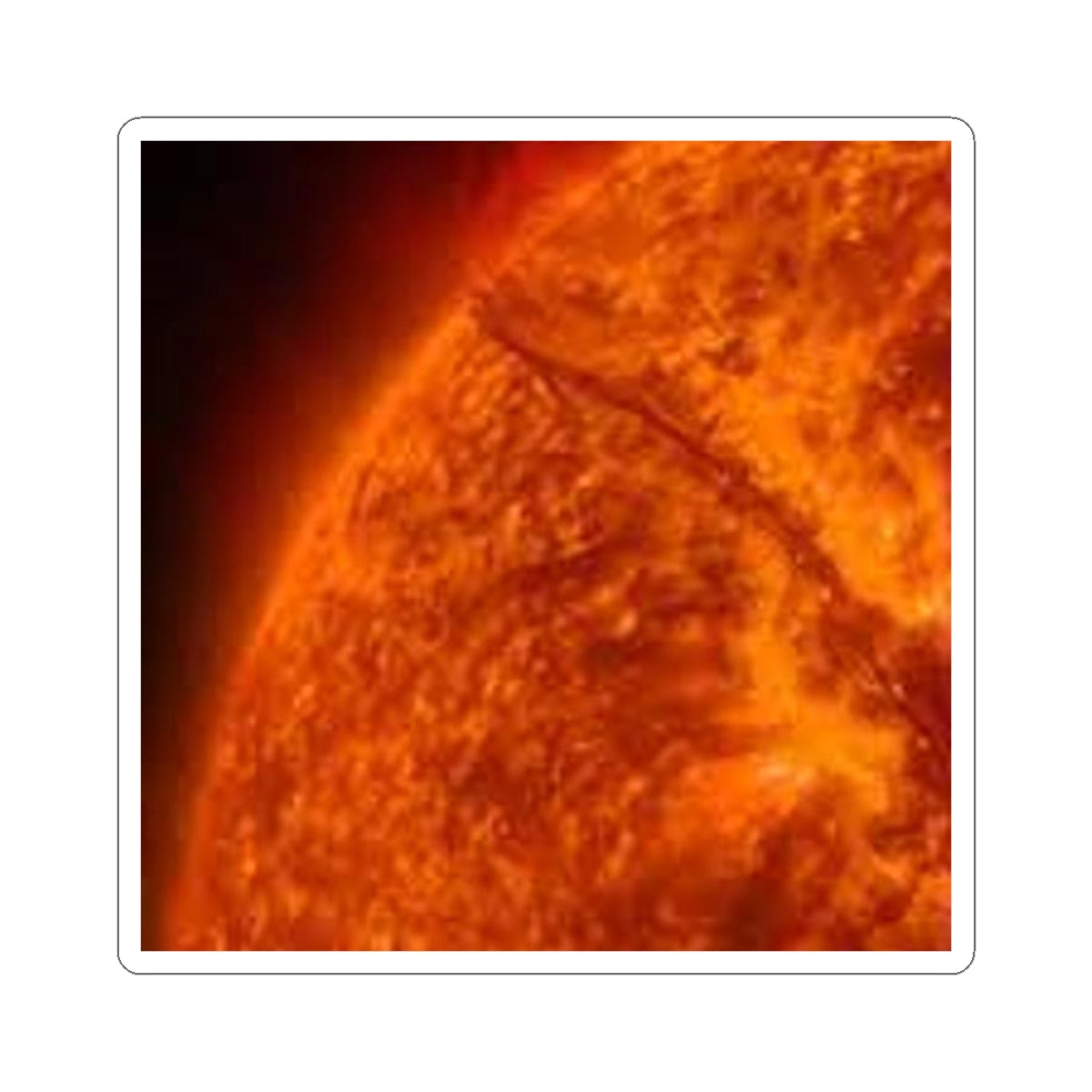 Autocollant Soleil Éruption Solaire | Décalcomanie Vinyle Découpe Baiser Espace Soleil