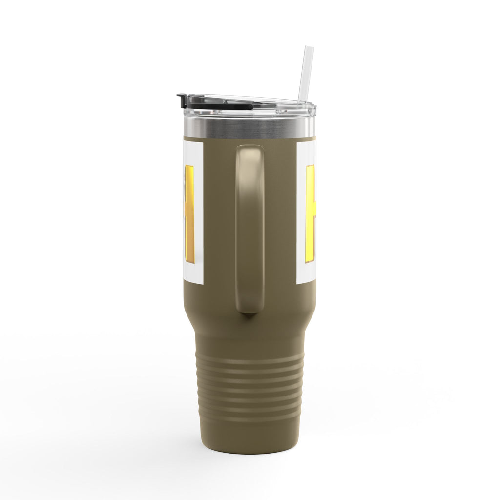 3D Yellow Letter H Monogram Travel Mug | 40oz Insulated Tumbler