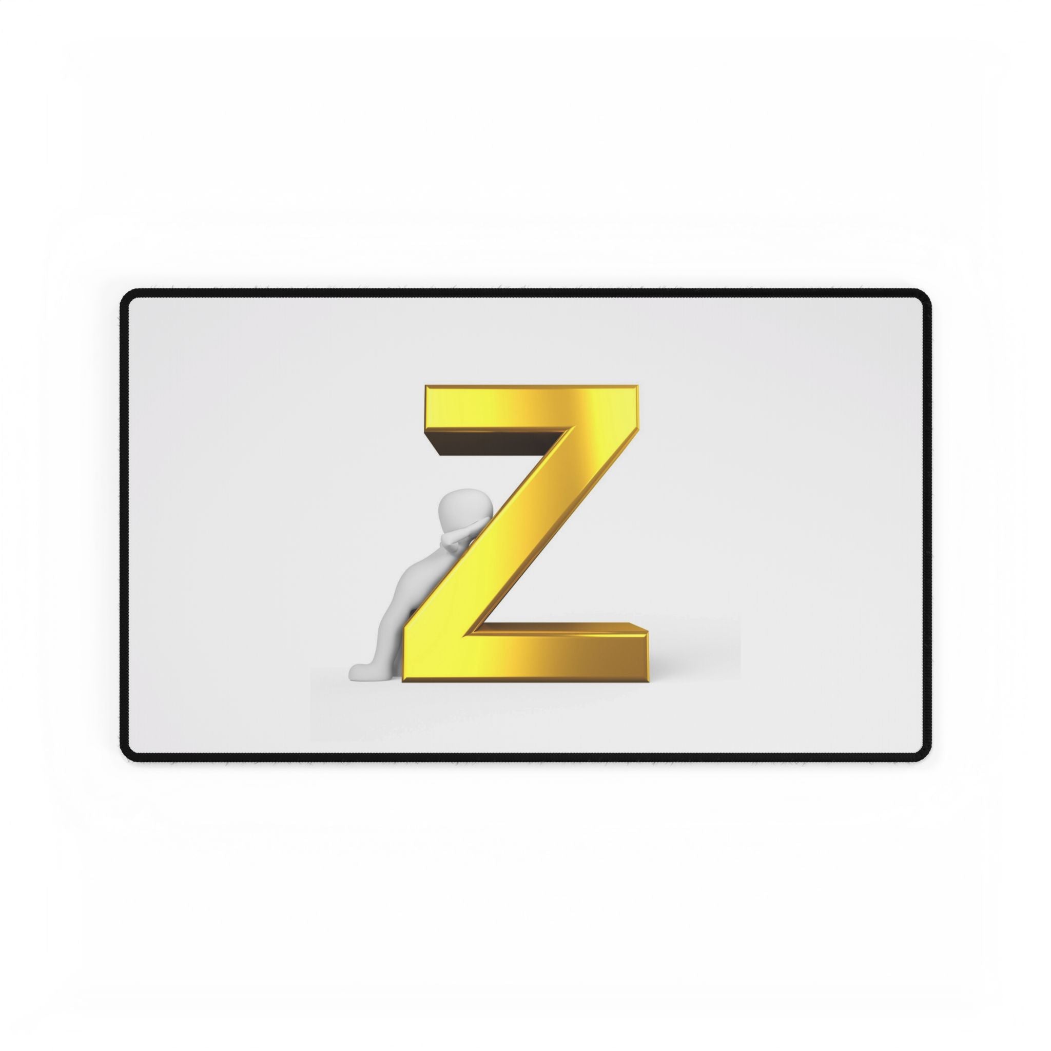 Tapis de bureau lettre Z dorée | Tapis de souris monogramme