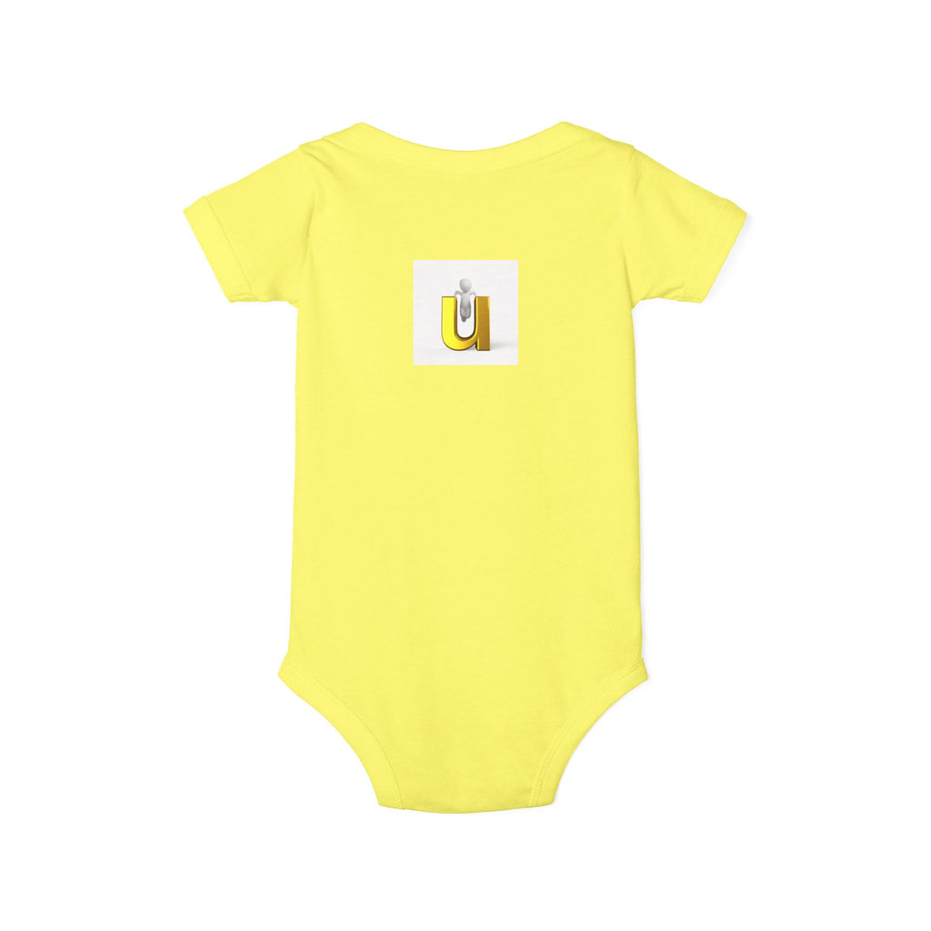 Letter U Sunshine Monogram Infant Onesie | Baby Bodysuit