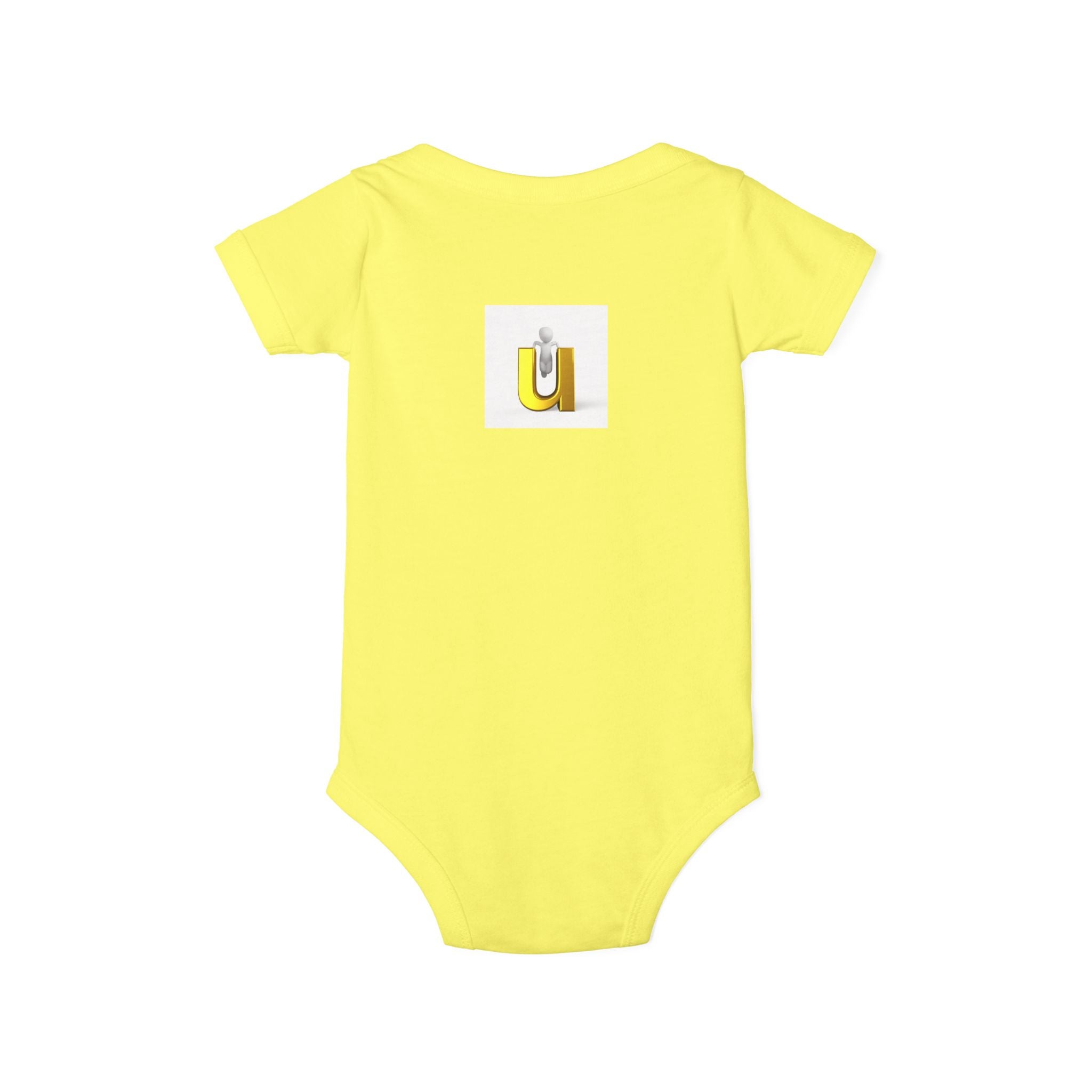 Letter U Sunshine Monogram Infant Onesie | Baby Bodysuit