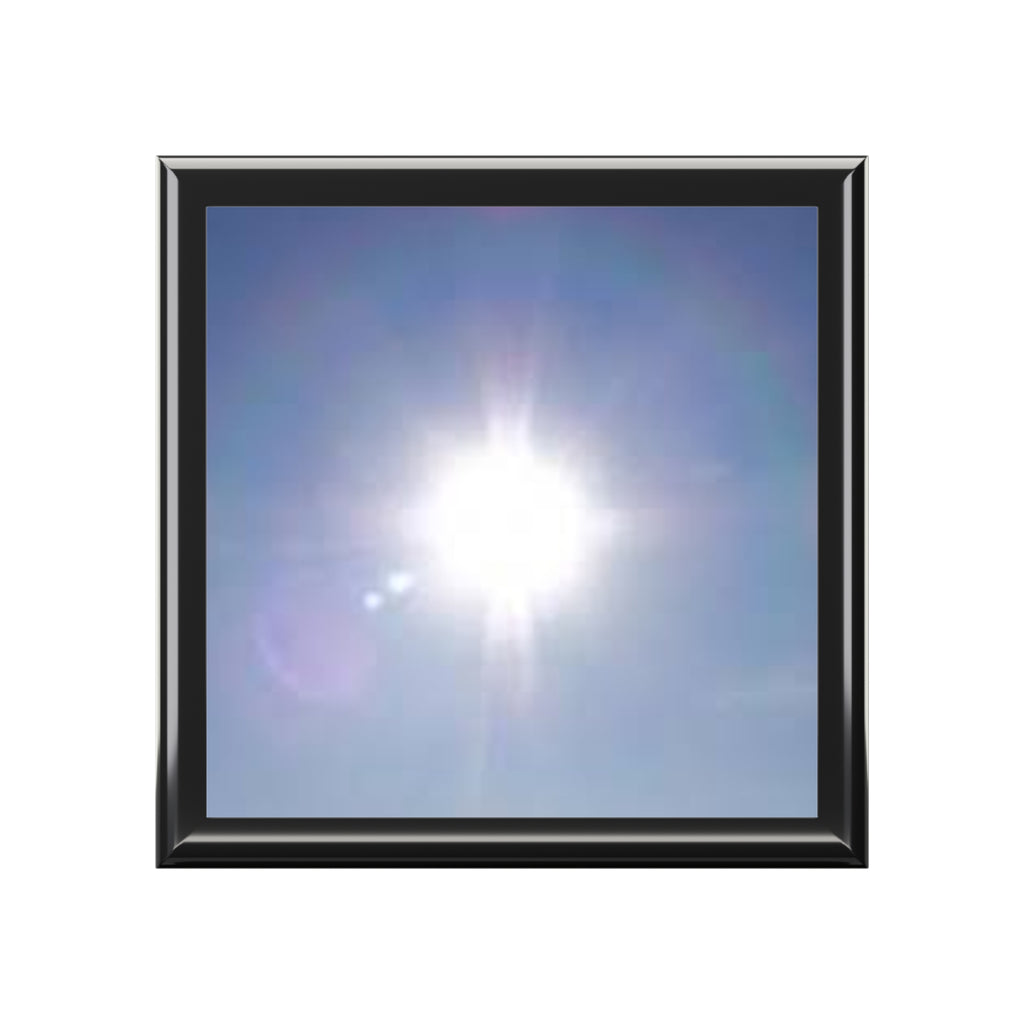 Bright Sun Photo Jewelry Box | Sky Sunburst Trinket Keepsake Box