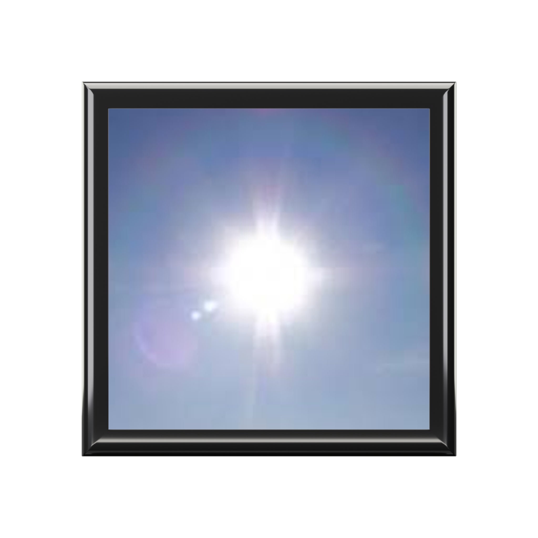 Bright Sun Photo Jewelry Box | Sky Sunburst Trinket Keepsake Box