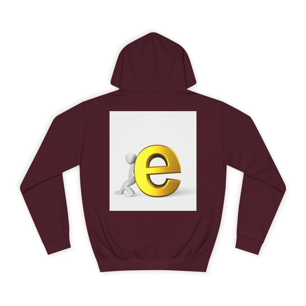 3D Gold Letter E Hoodie | Minimal Alphabet Monogram | Initial Sweatshirt