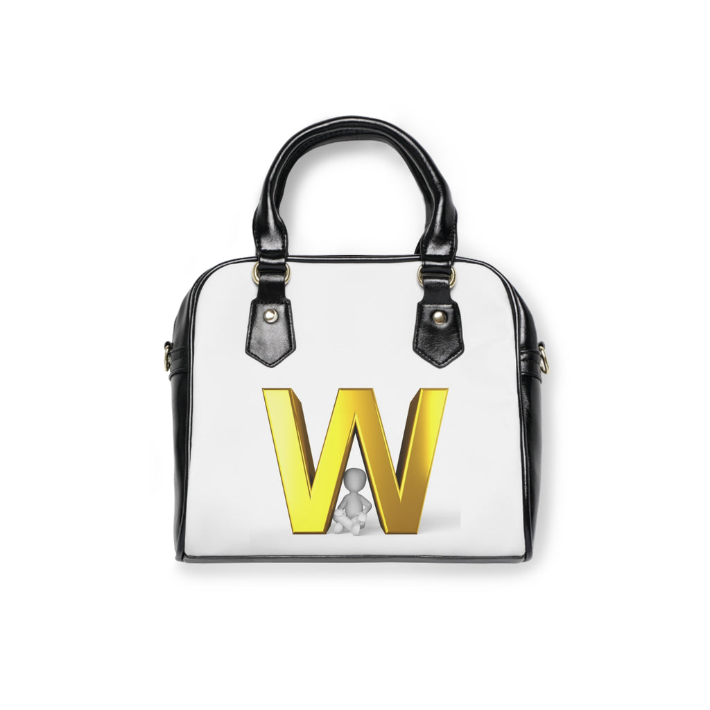 Gold Letter W Shoulder Handbag | Monogram Initial Purse