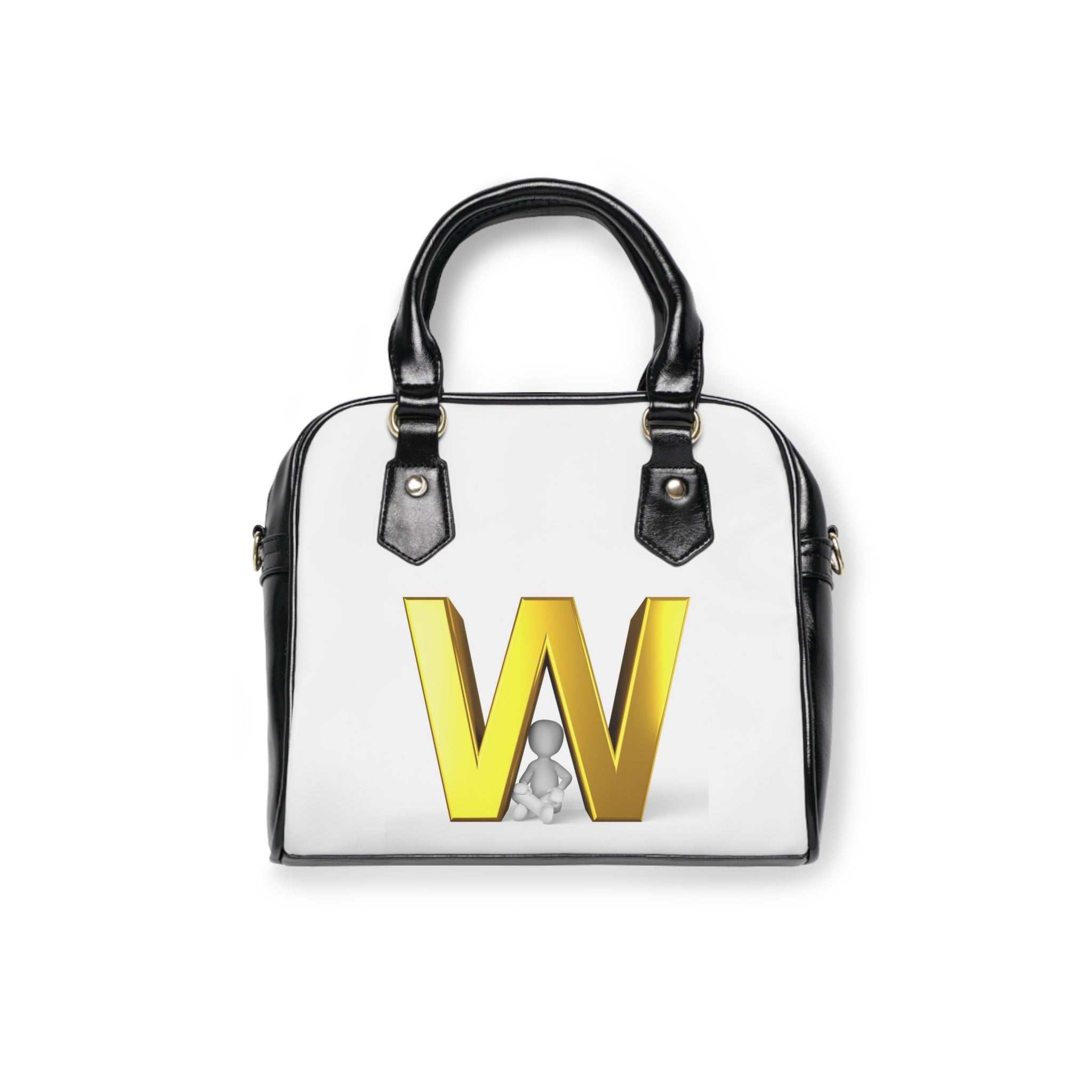Gold Letter W Shoulder Handbag | Monogram Initial Purse