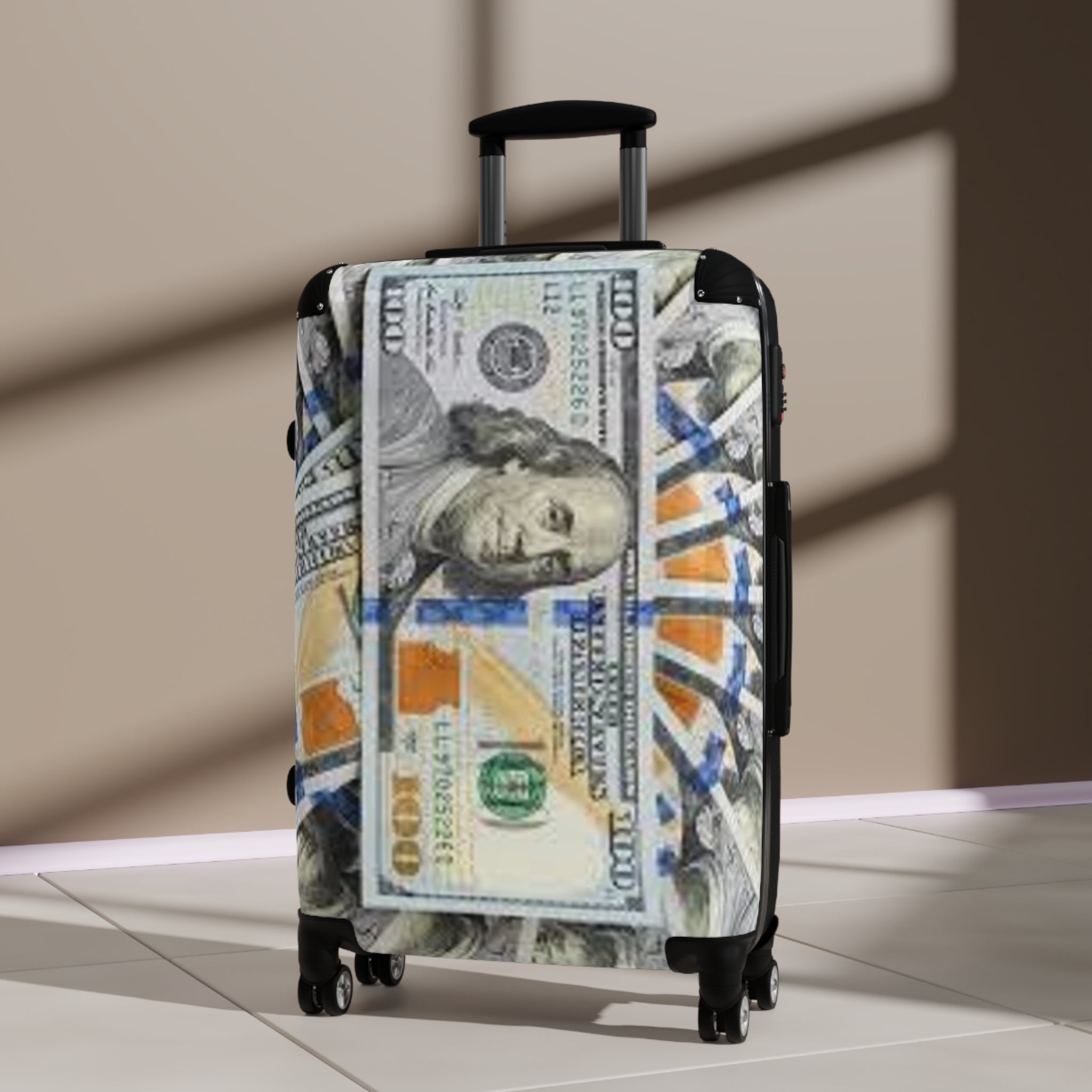 Dollar Bill Collage Suitcase | Travel Luggage, Money Print