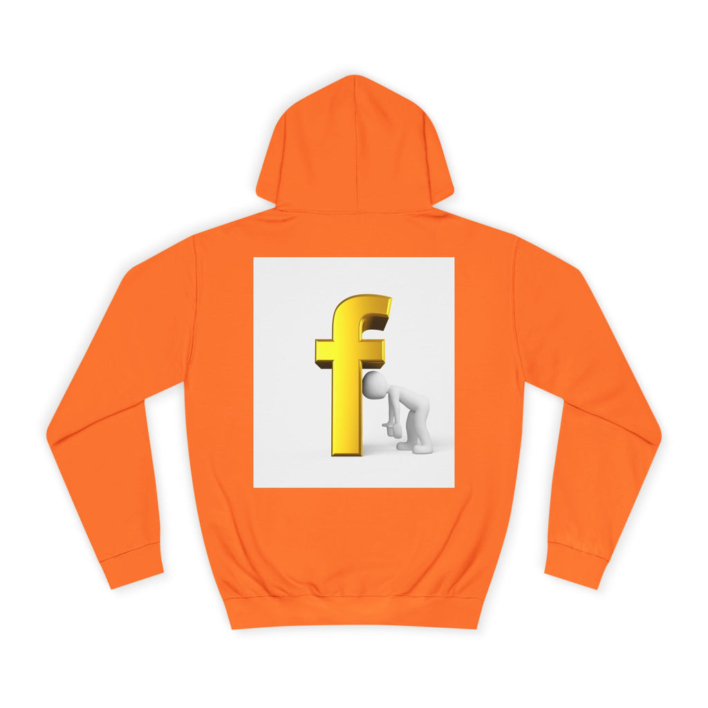 Yellow 3D Letter F Kneeling Figure Hoodie | Typography Graphic