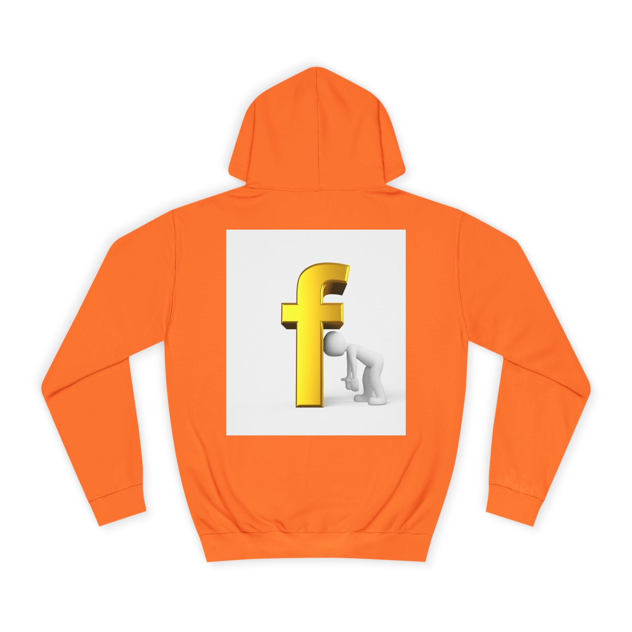 Yellow 3D Letter F Kneeling Figure Hoodie | Typography Graphic