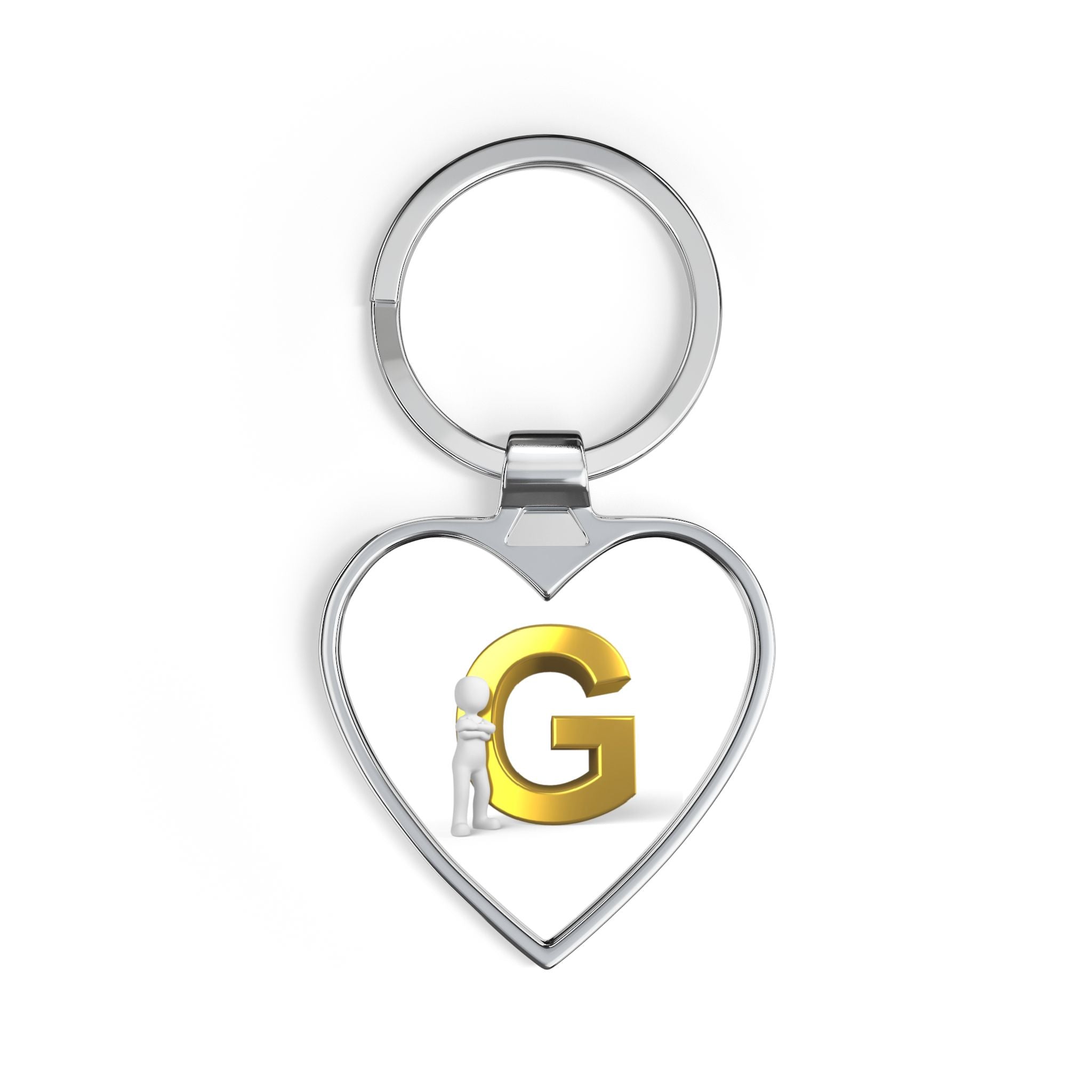 Gold Letter G Heart Keychain | Initial Keychain, Monogram Accessory