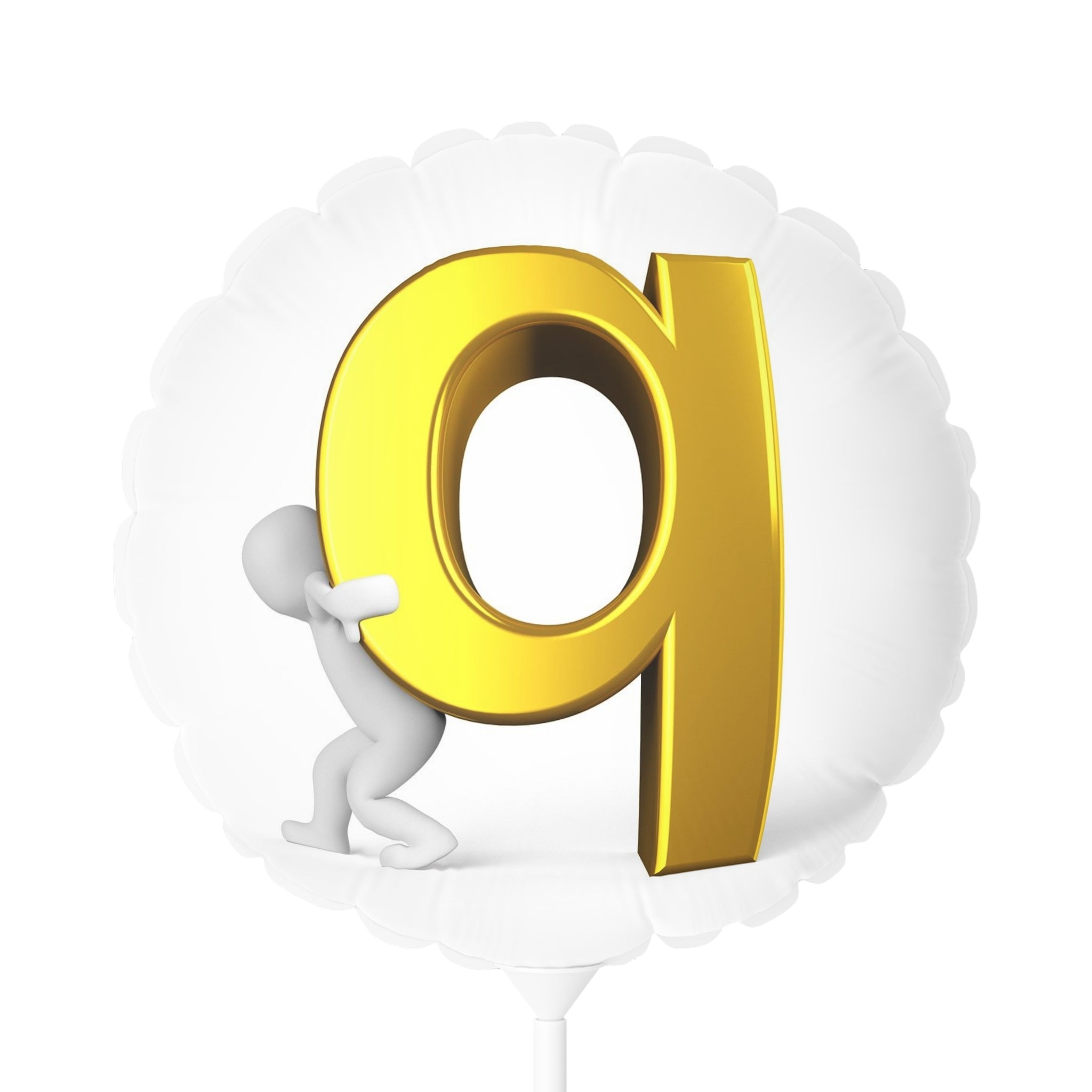 Gold Letter Q Balloon 11" Round or Heart-Shaped Balloon | Letter Q Foil Balloon