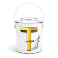 3D Stick Figure Pulling Gold Letter T Ice Bucket