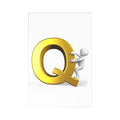 Golden Letter Q Postcards | Alphabet Initial Note Cards, 7 Pack