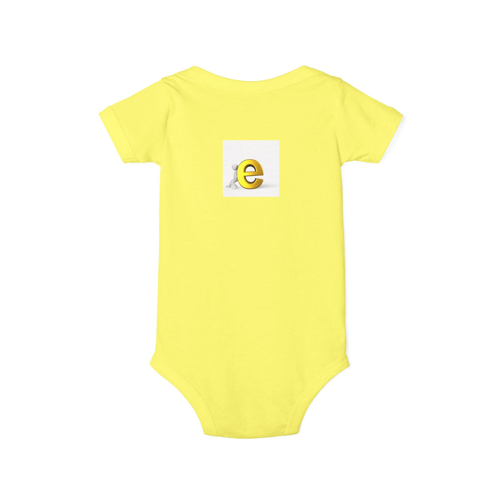 Yellow Lowercase e Baby Onesie | Infant Jersey One Piece