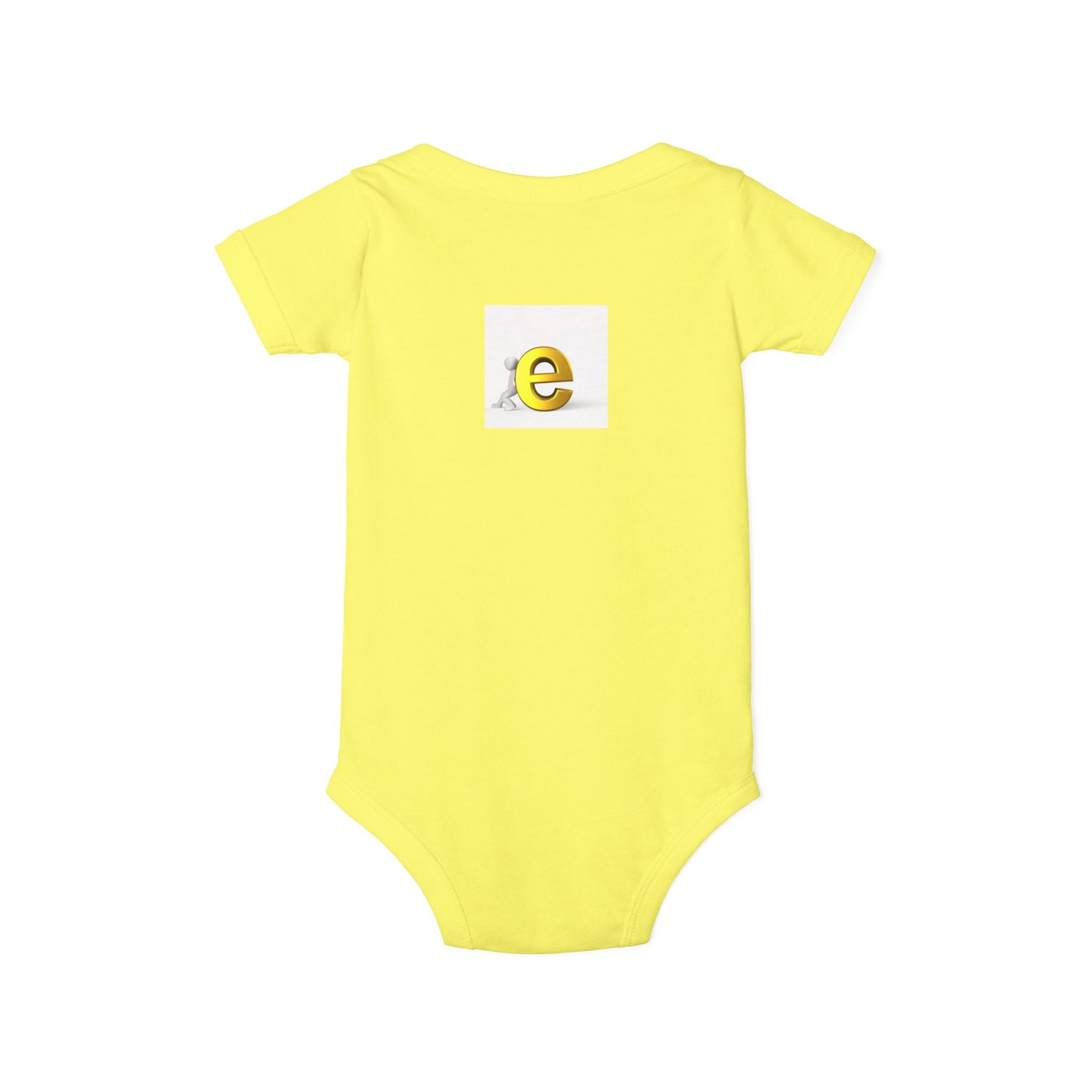 Yellow Lowercase e Baby Onesie | Infant Jersey One Piece