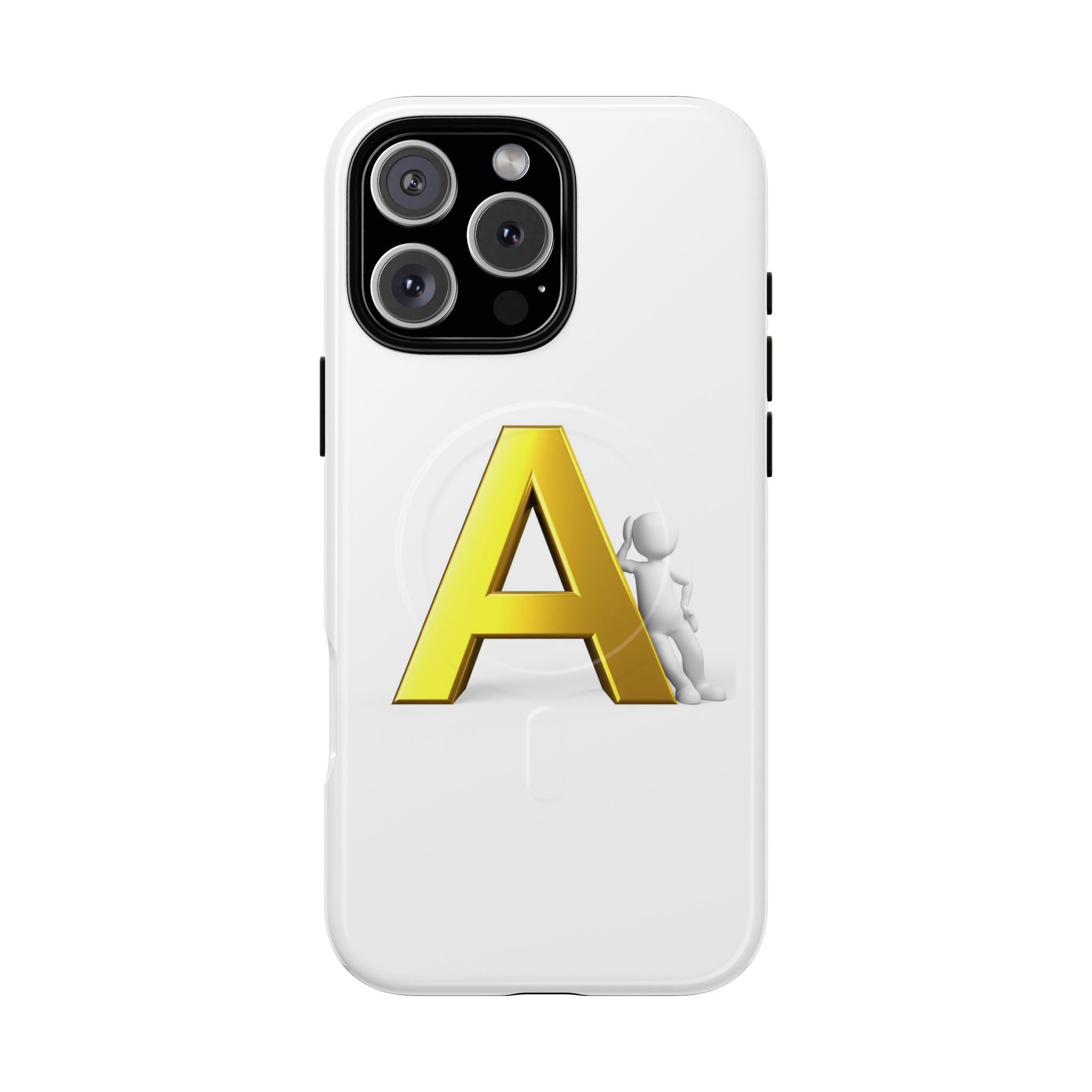 Coque de Téléphone Lettre A Dorée | Coque Magnétique Robuste, Monogramme Initial
