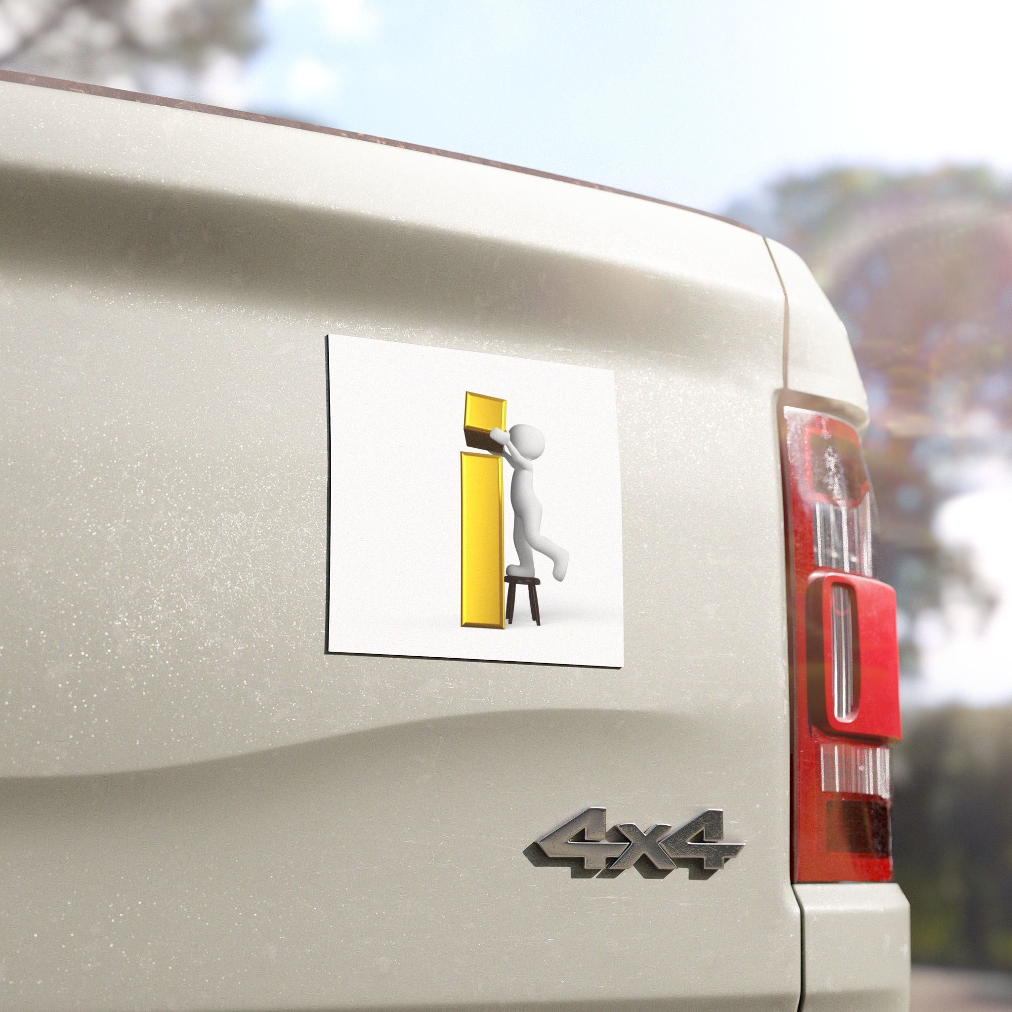 3D Figure Stacking Letter i Car Magnet | Alphabet Letter I Magnetic Decal