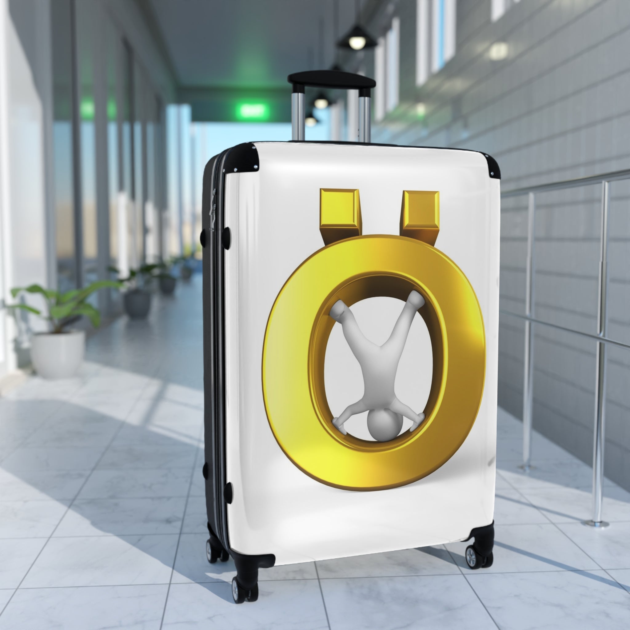 Gold Letter Ö Suitcase | Initial Luggage