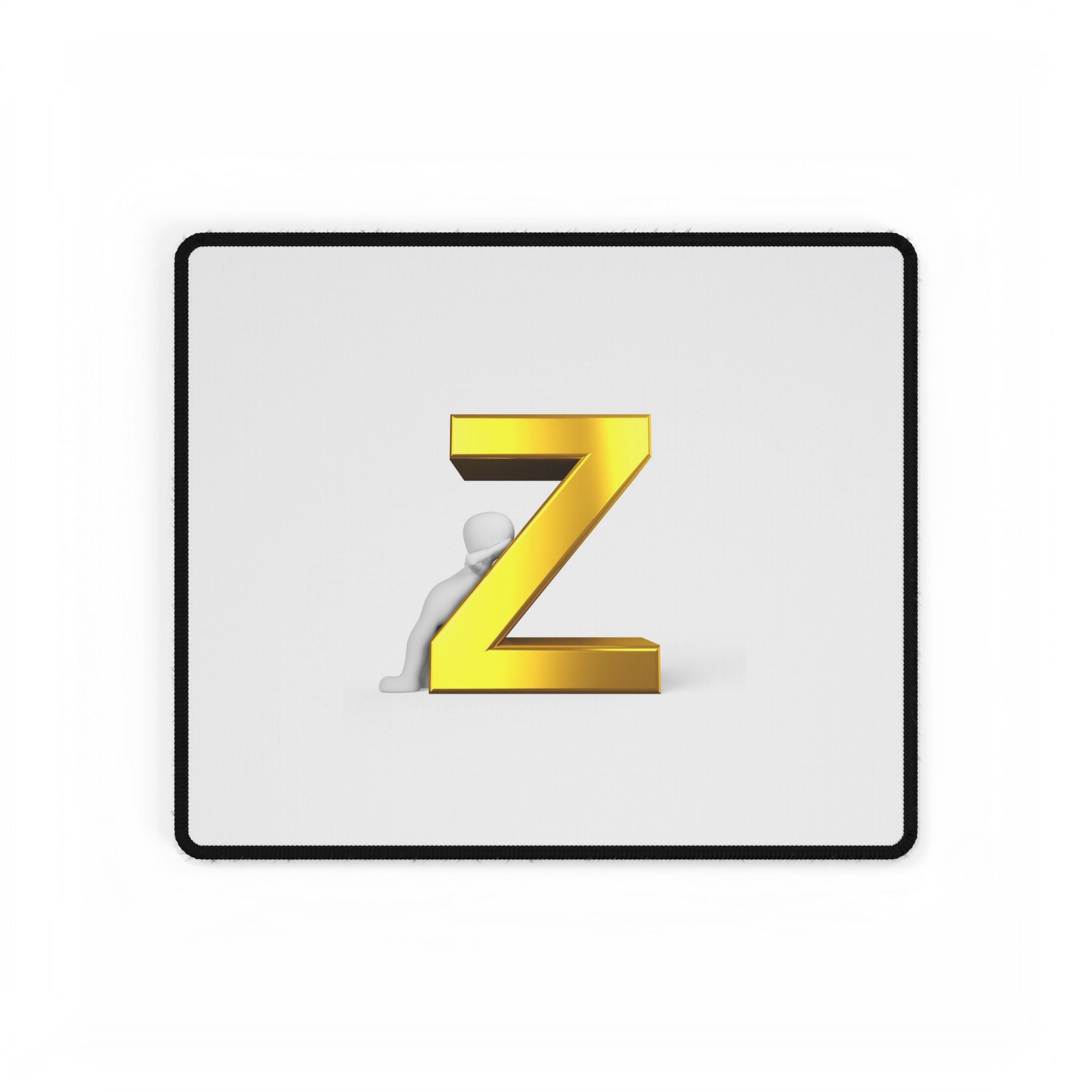 Gold Letter Z Desk Mat | Monogram Mouse Pad Desk Mat