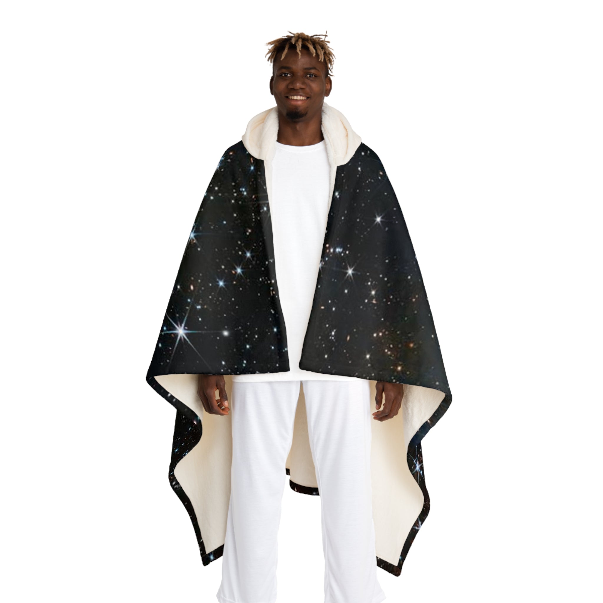 Galaxy Stars Hooded Blanket | Sherpa Fleece Hooded Blanket