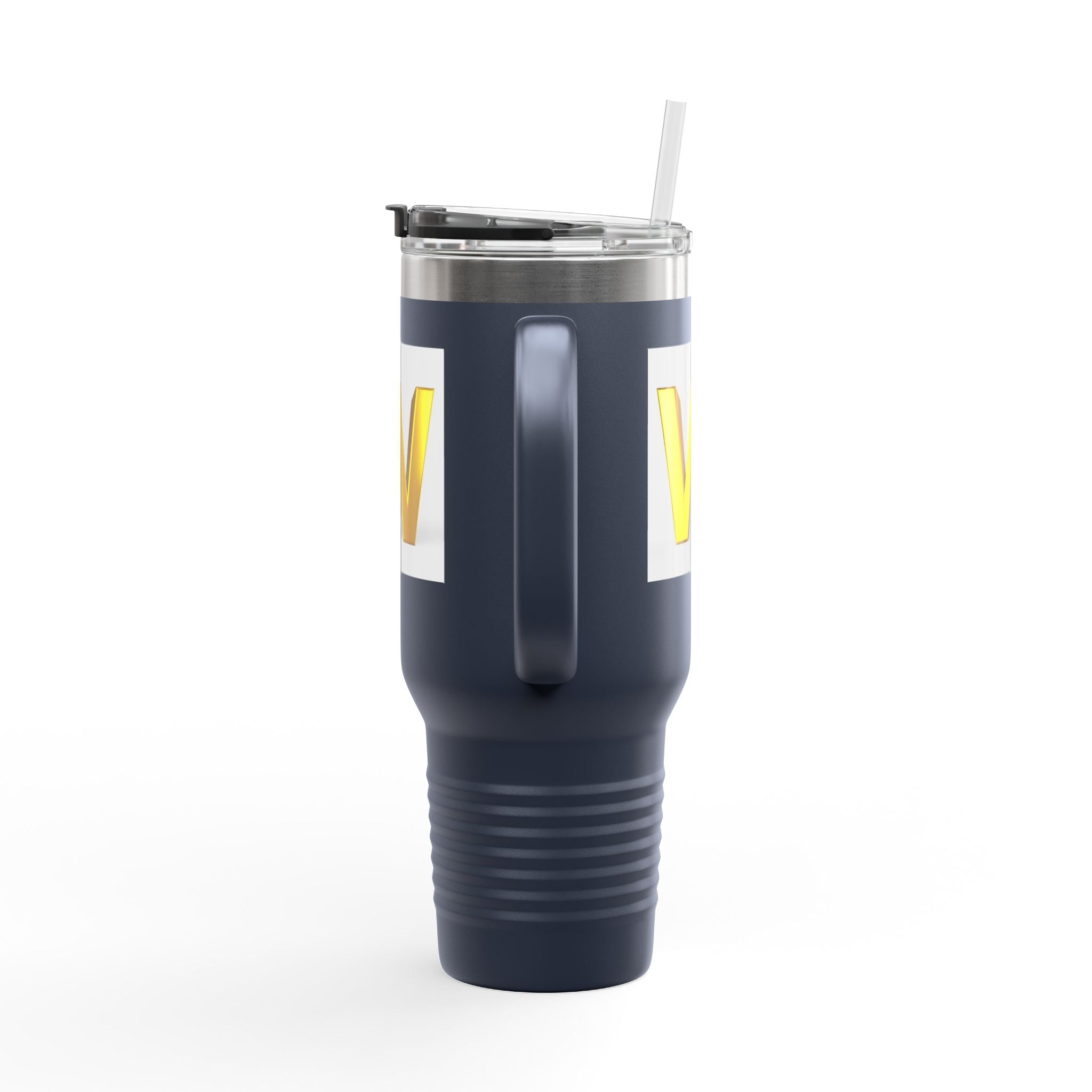 Gold 3D Letter W insulated travel mug 40oz | Monogram Initial Tumbler