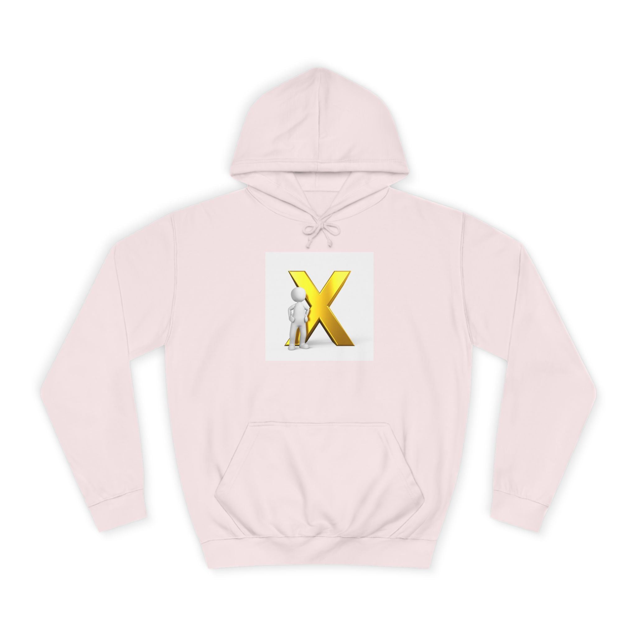Sweat à capuche graphique lettre X dorée | Sweat à capuche Initial X avec figurine 3D
