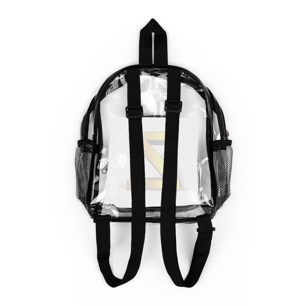 Gold Letter Z Clear Stadium Backpack | Transparent School Bag