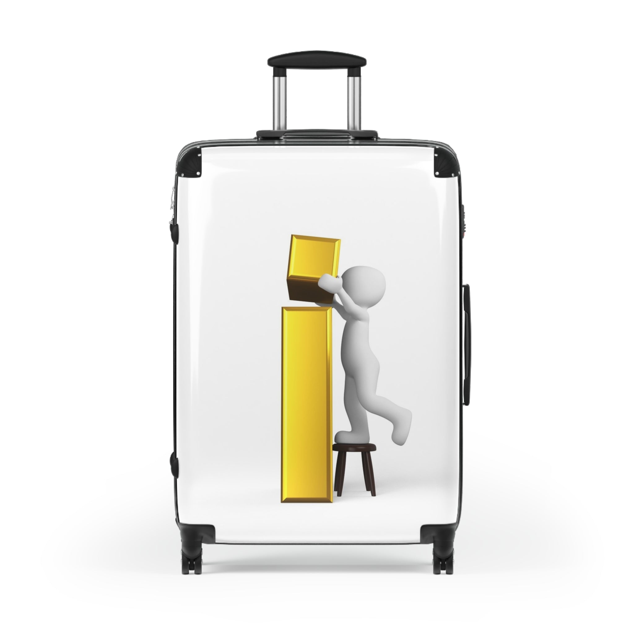 Bonhomme allumette 3D Lettre i en or Bâtiment Valise | Bagages de voyage
