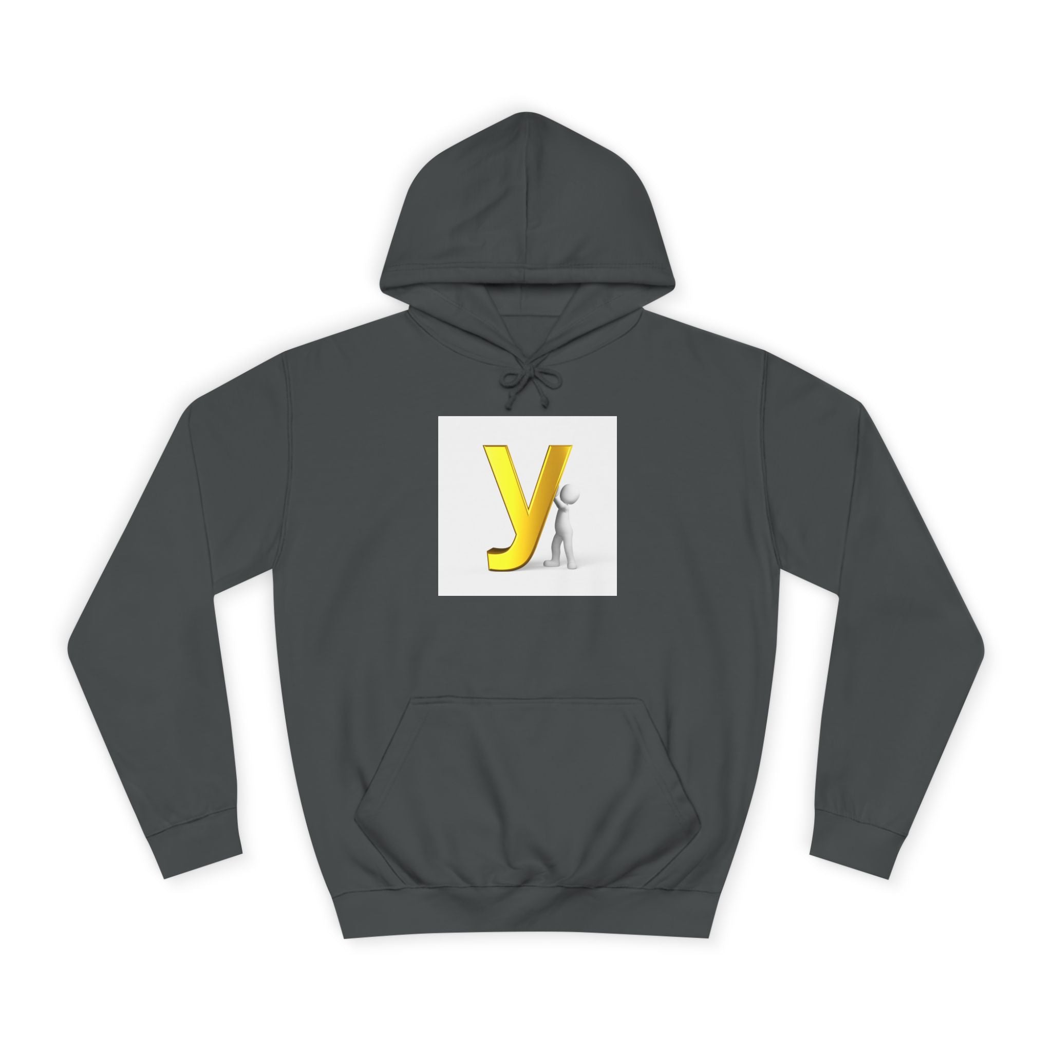 Sweat à capuche jaune 3D lettre Y | Sweat-shirt initial monogramme universitaire