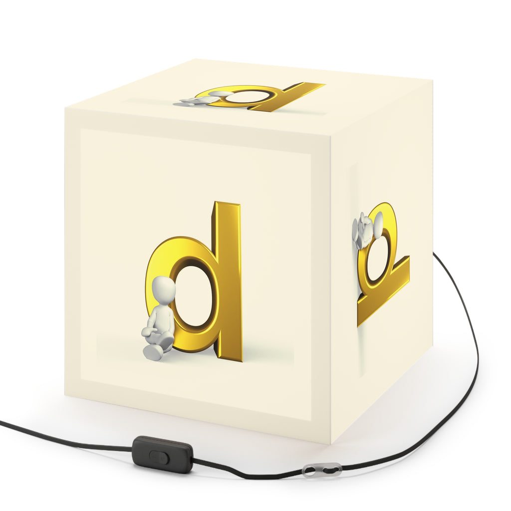 Gold Letter D Light Cube Lamp | Alphabet Initial Night Light