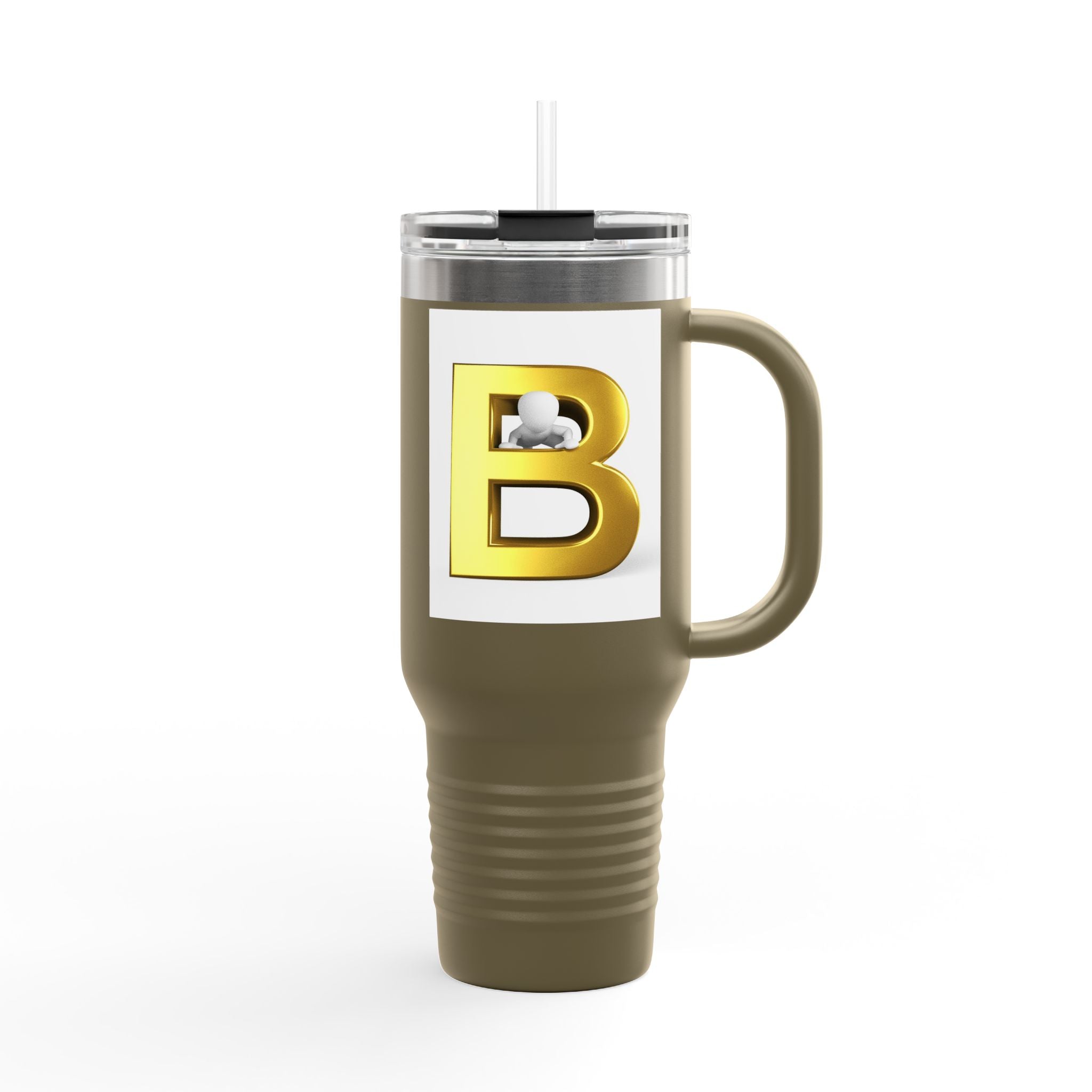 Gold 3D Letter B Insulated Travel Mug | 40oz