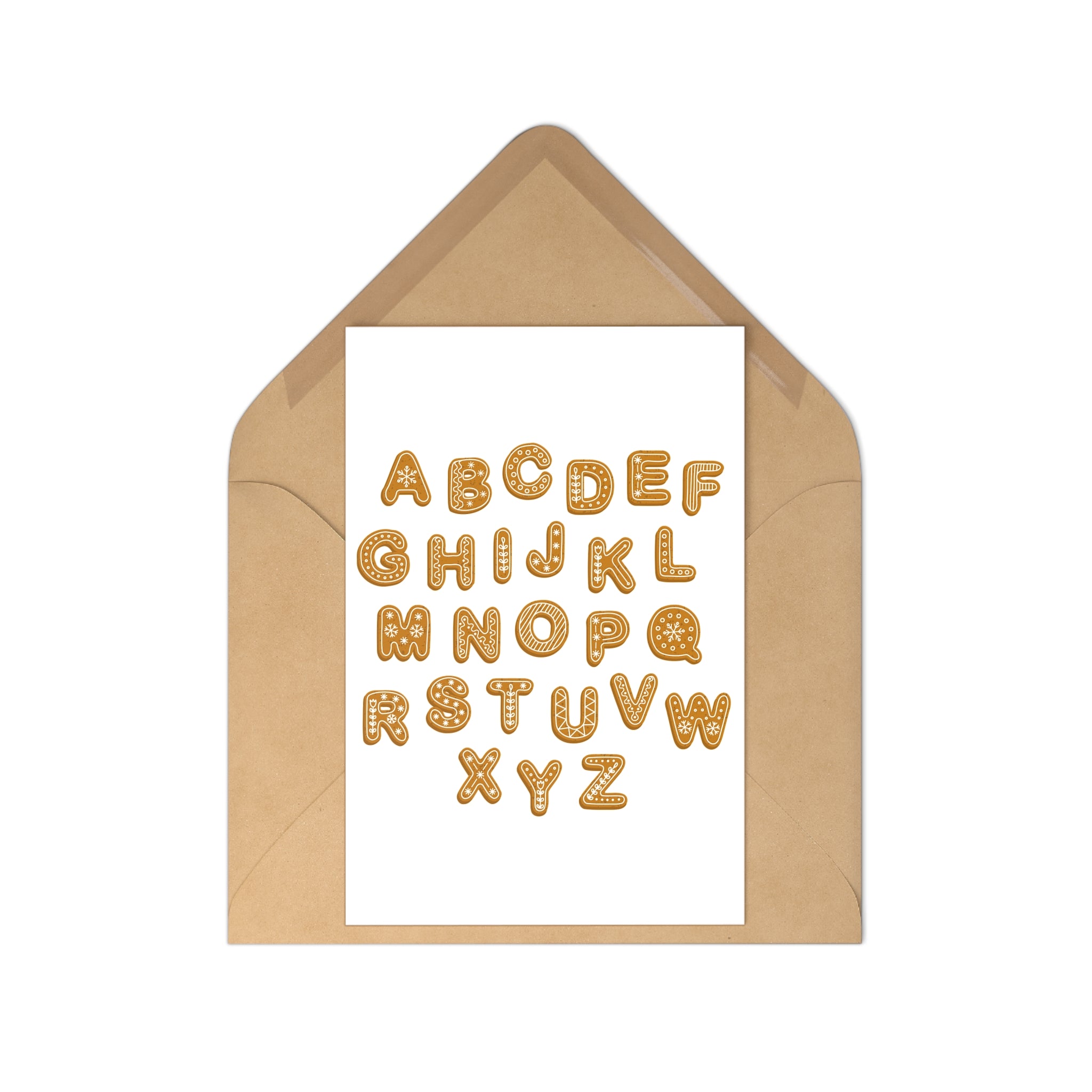 Gingerbread Alphabet Postcards | Holiday Cookie Letter Prints