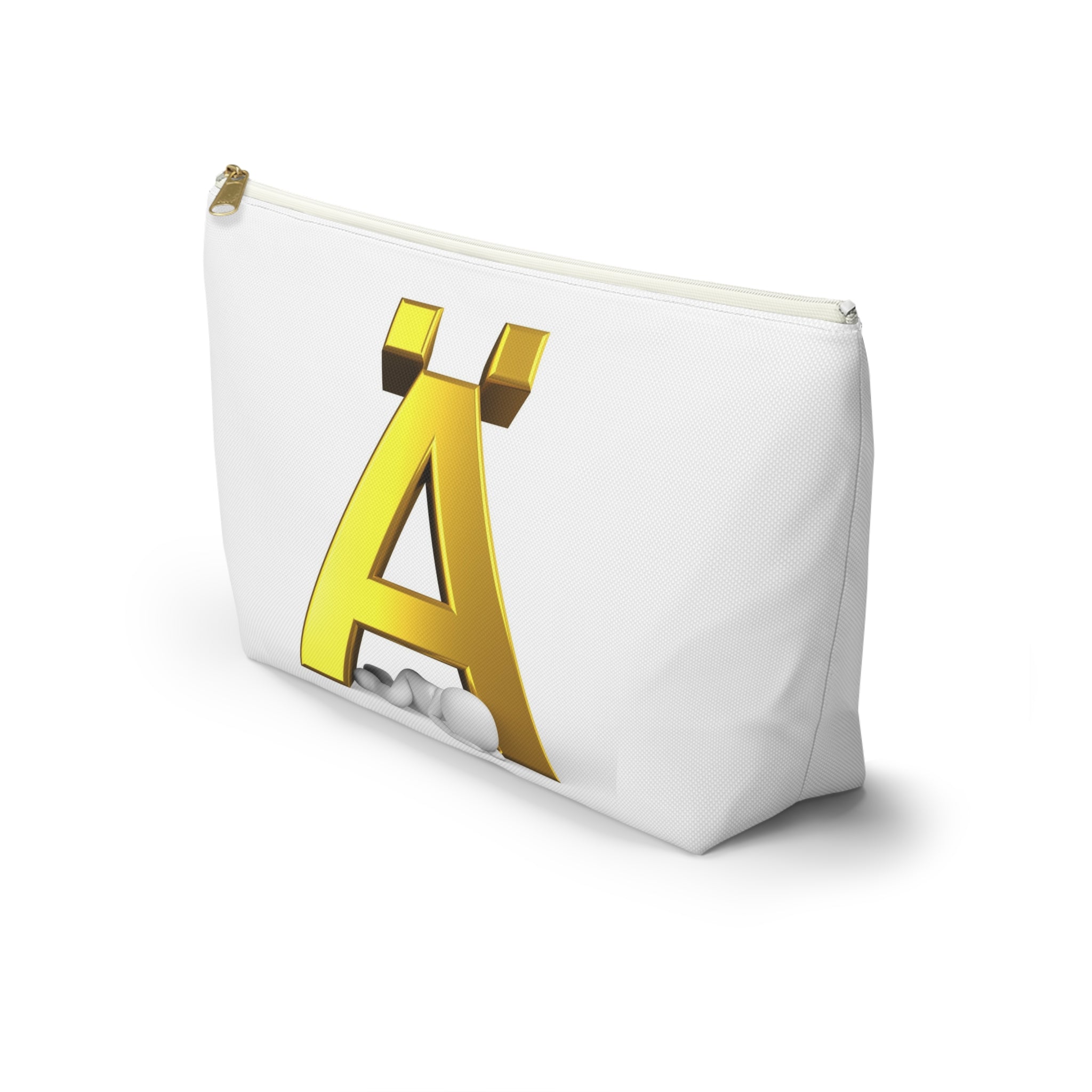 Gold Letter Ä Accessory Pouch | Monogram Initial Cosmetic Bag