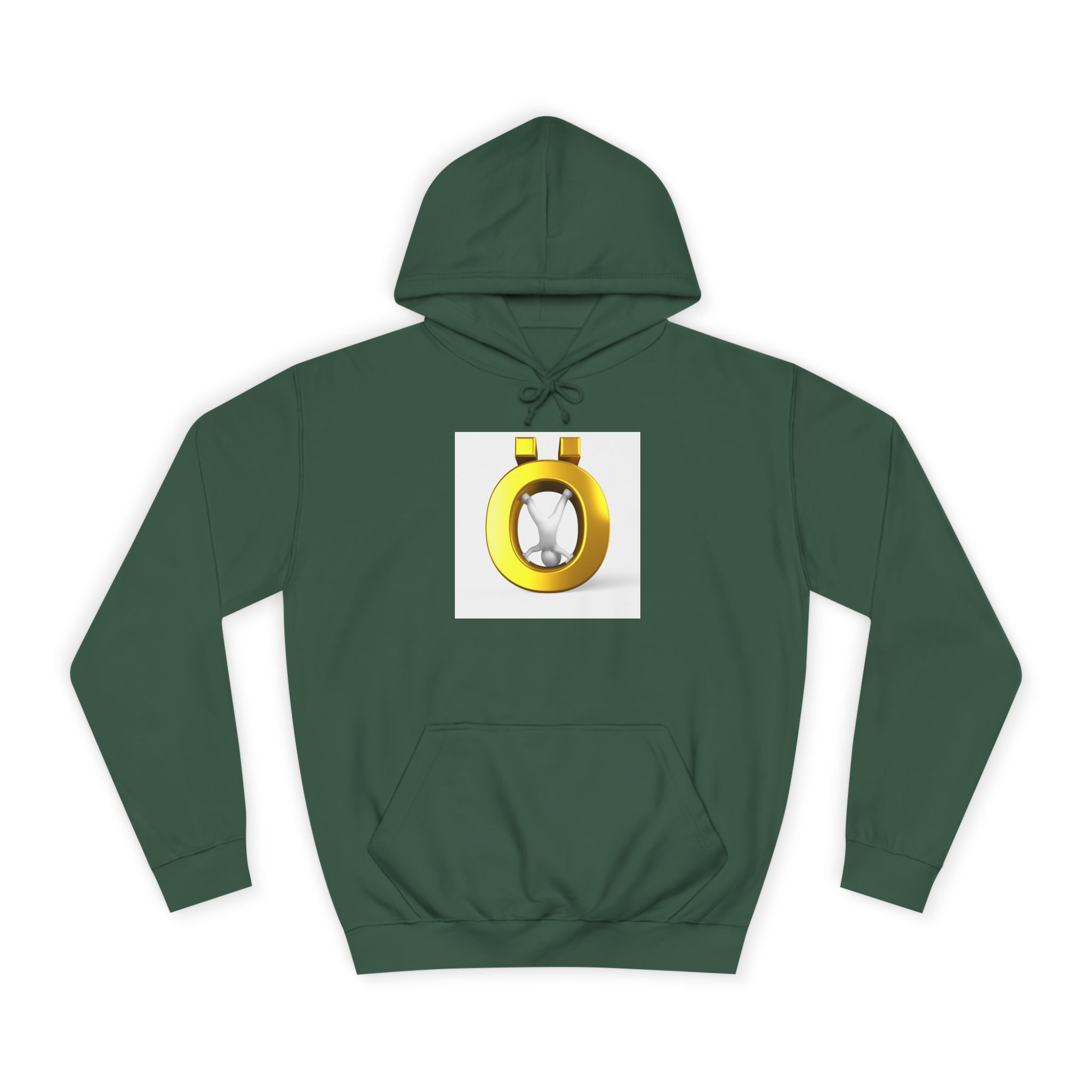 Gold Letter Ö Hoodie | Minimal Jewelry Logo, White Pullover