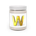 Gold Letter W Monogram Candle | 9oz Soy Candle with White Lid