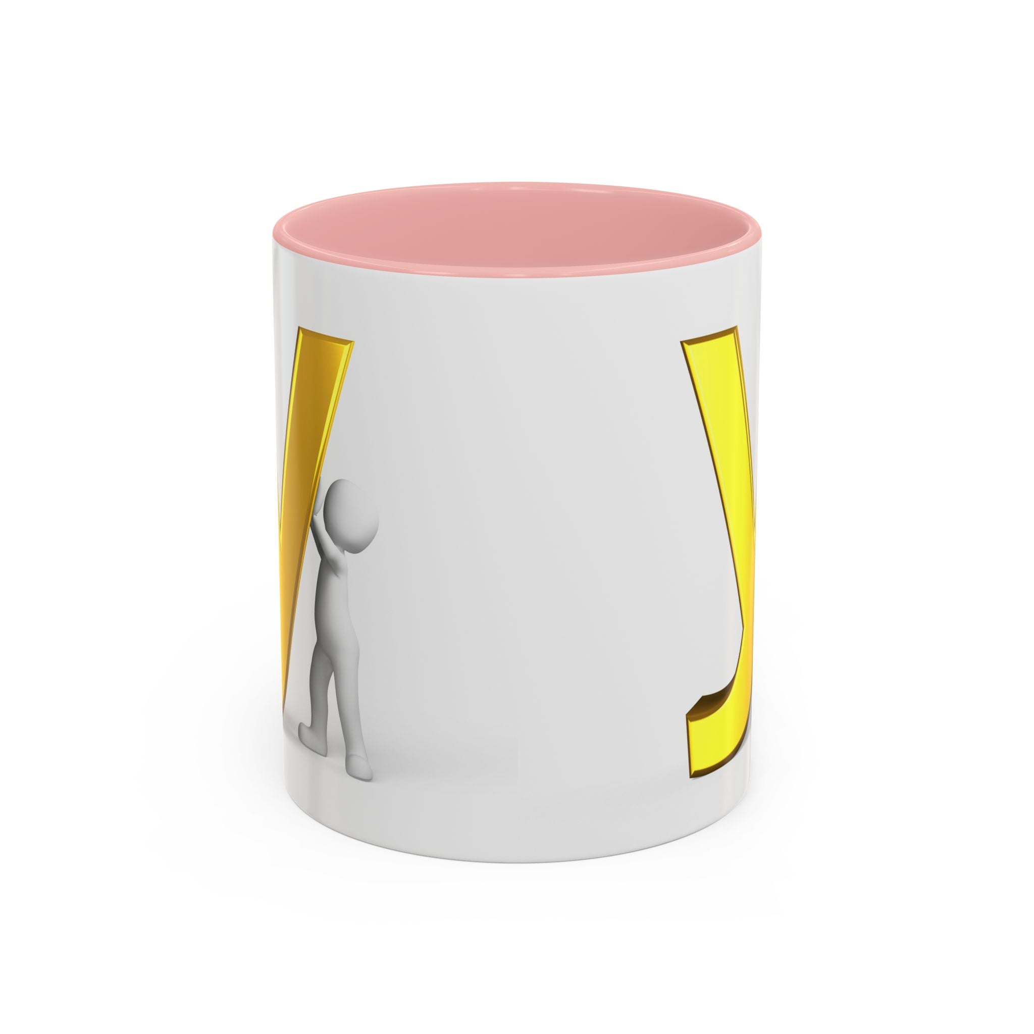 Tasse à café avec lettre Y dorée et motif 3D | Monogramme initial