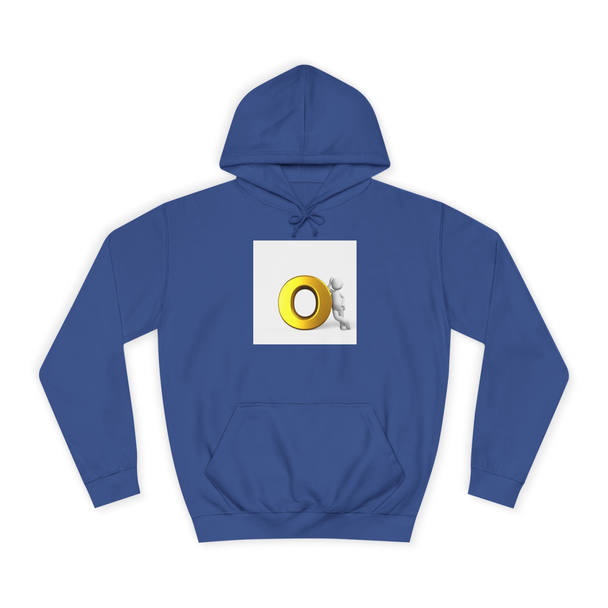 Gold O Letter with 3D Figure Hoodie | Monogram O Sweatshirt