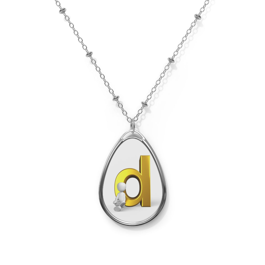Oval Necklace Gold Letter d.