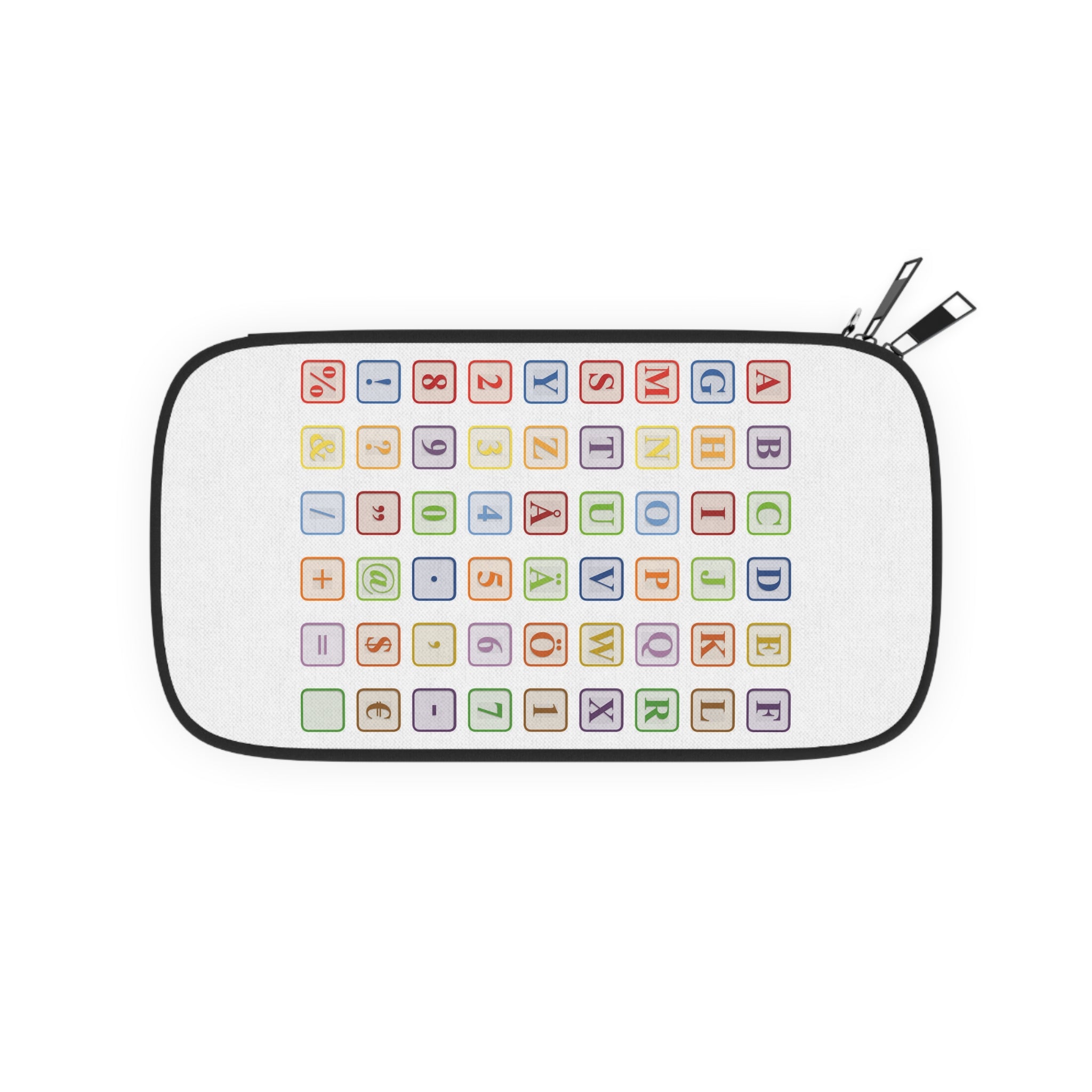 Colorful Keyboard Key Blocks Passport Wallet | Alphabet & Symbols Design