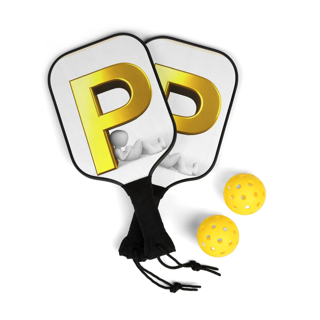 Gold Letter P Pickleball Kit paddle set | Pickleball Kit