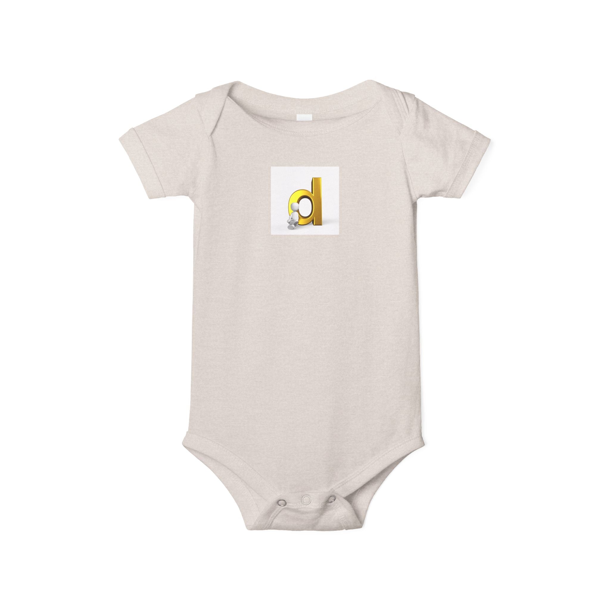 Body pour bébé lettre D | Combinaison jaune 3D initiale pour nourrisson