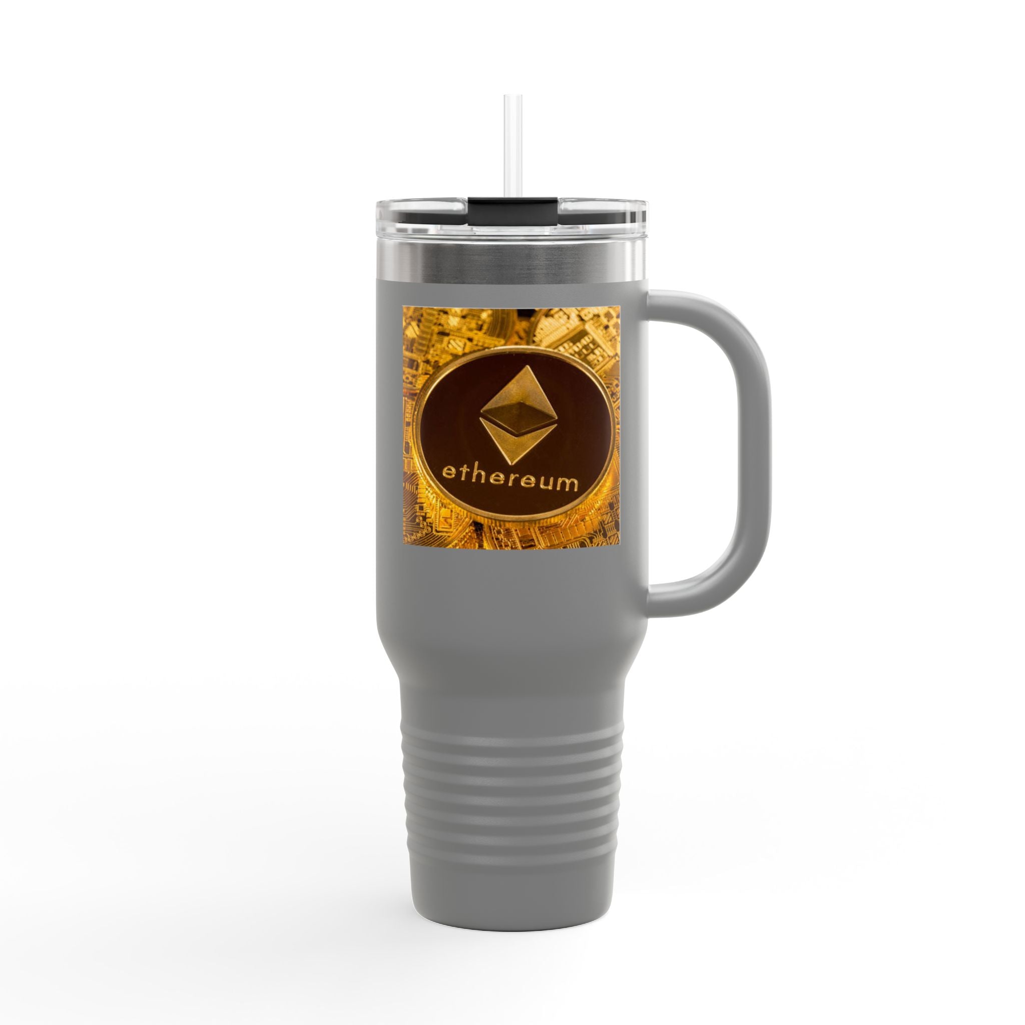 Ethereum Coin Design 40oz Travel Mug | Crypto Logo Insulated Tumbler