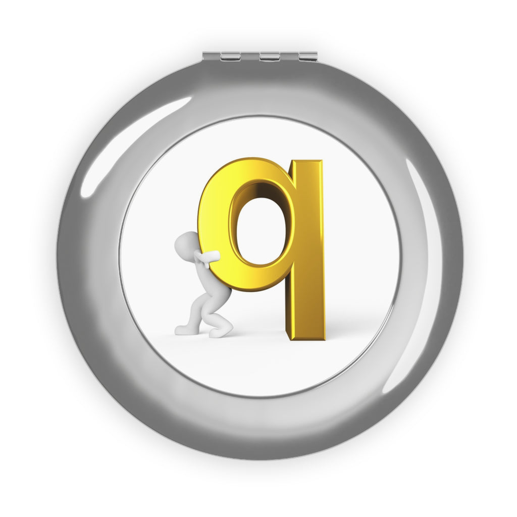 3D Gold Letter Q Compact Mirror | Initial Monogram Pocket Mirror