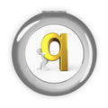 3D Gold Letter Q Compact Mirror | Initial Monogram Pocket Mirror