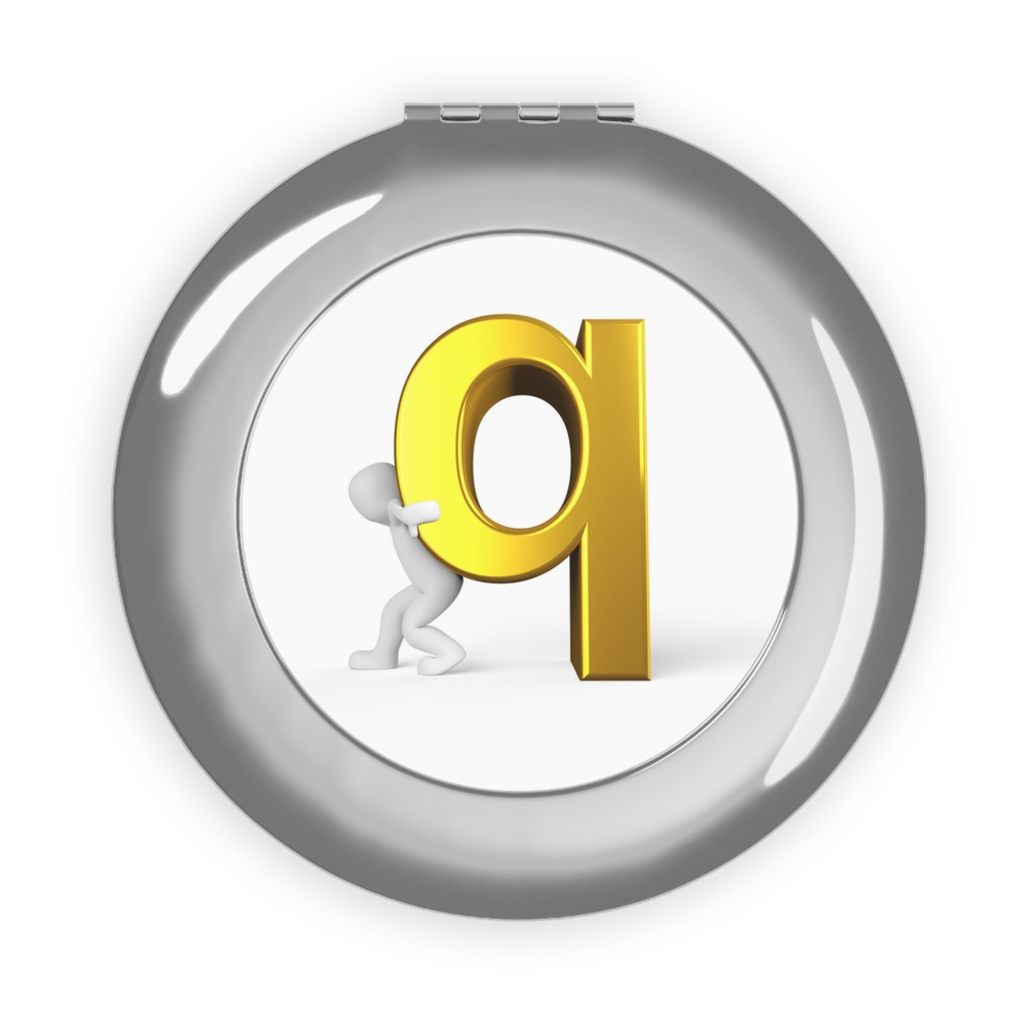 3D Gold Letter Q Compact Mirror | Initial Monogram Pocket Mirror