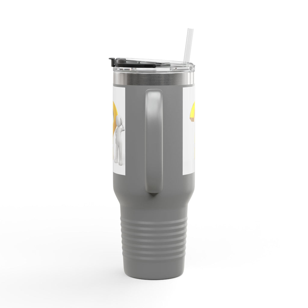 3D Gold Question Mark Illustration Travel Mug | 40oz Insulated Tumbler