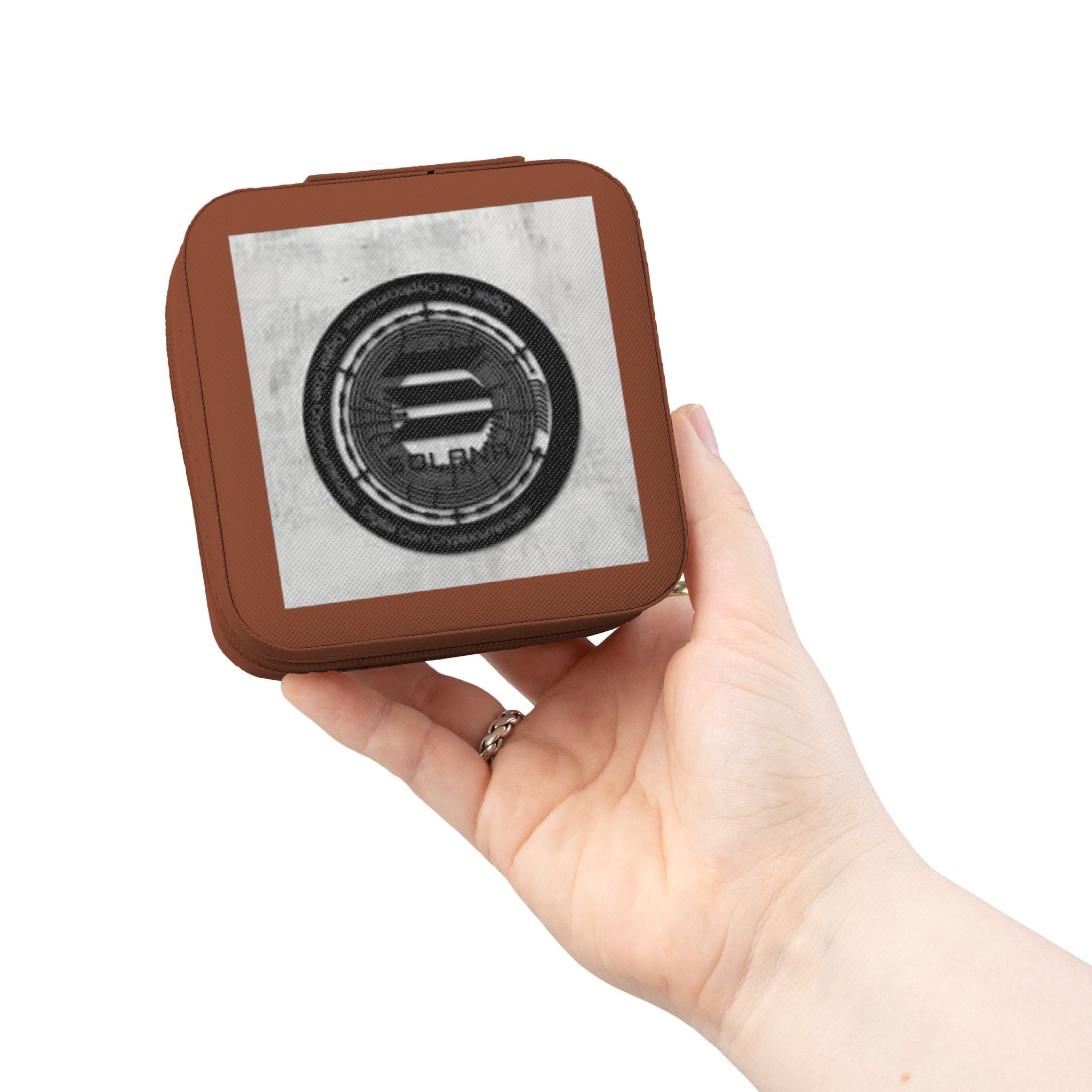 Solana Crypto currency Jewelry Travel Case | Compact Velvet Organizer