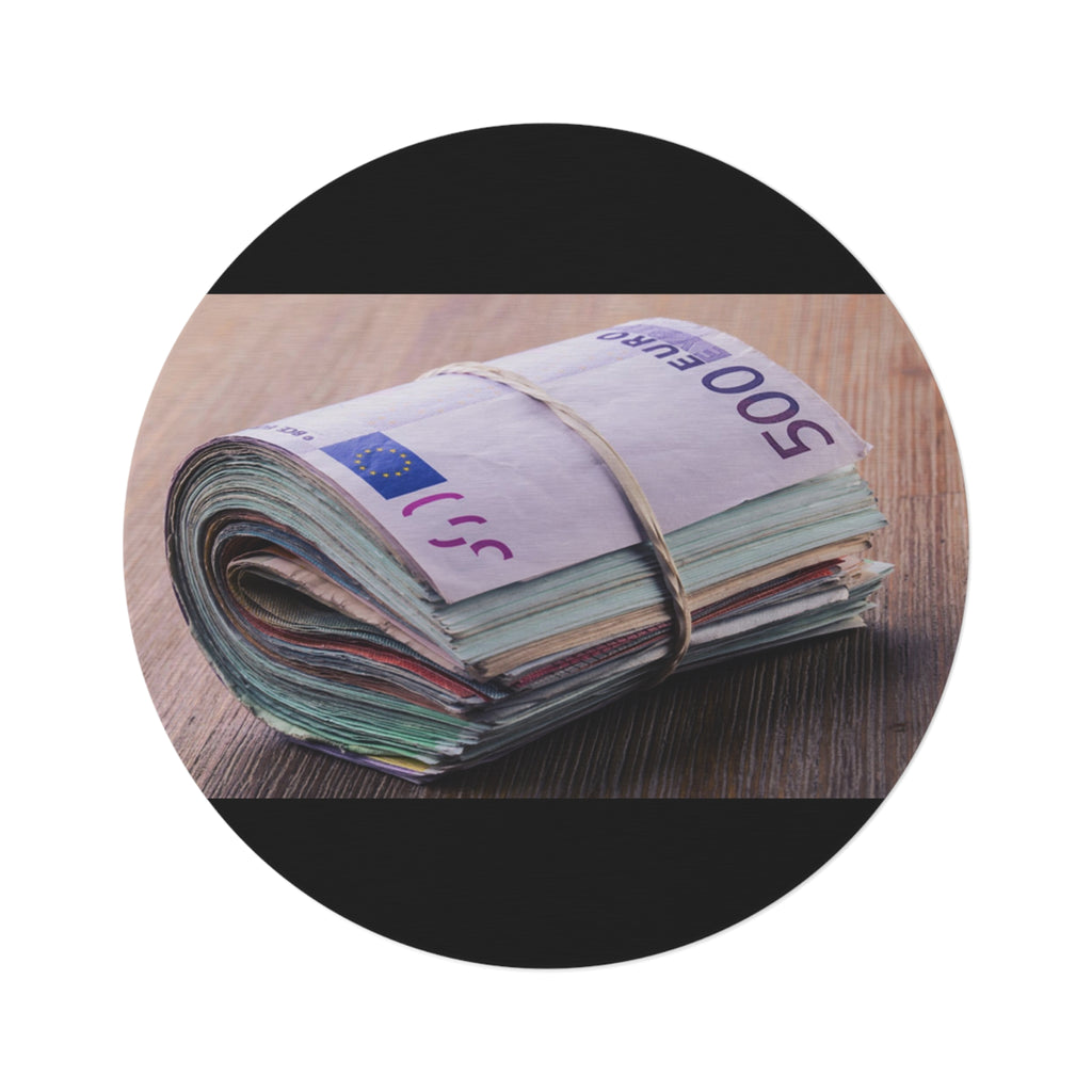 Stack of Euro Banknotes Round Rug | Money Photo Floor Mat